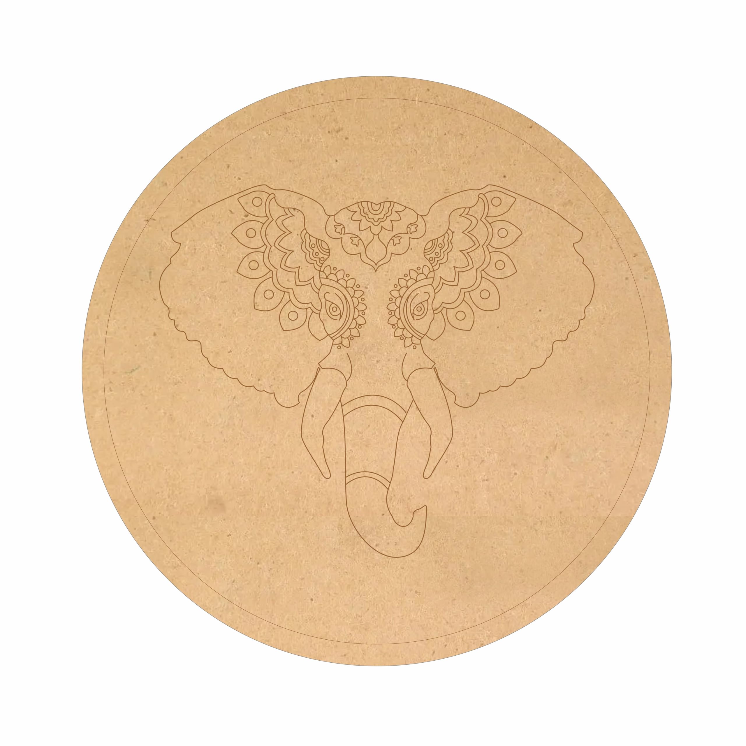 Pre Marked MDF Cutout 8inch for Clay Art Elephant Head 2 Pre-Marked Cutout Wooden MDF Shapes 1Pcs-picture-31