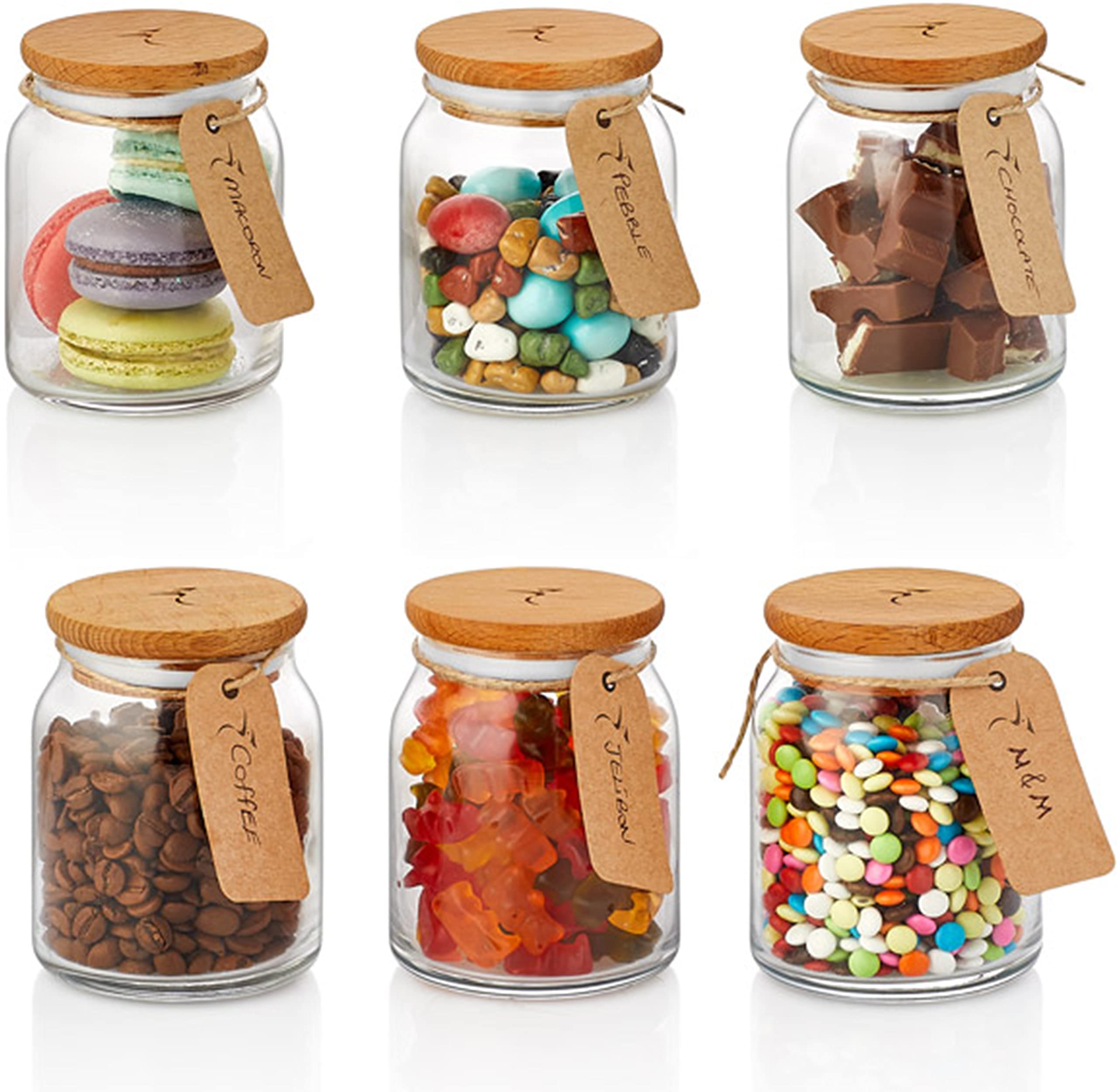 Buy Woodpeckers London 6x300ml Spice Jars with Lids and Labels Small