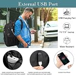 Extra Large Backpack for Men Durable Travel Laptop Backpack 50L with USB Charging Port,Water Resistant 17.3 inch Computer Bag,TSA Friendly Big Business Anti Theft Work College School Bookbags,Black