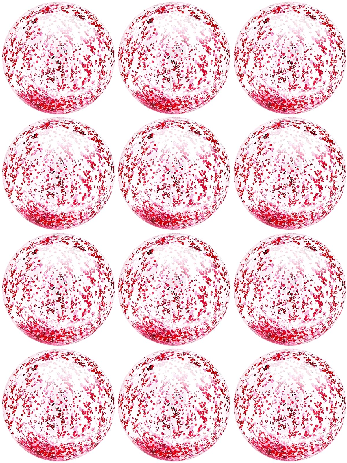 Photo 1 of 12 Pack Inflatable Beach Balls Bulk 16" Pink Glitters Pool Toys Balls for Pool, Beach, Summer Pool Party - Swimming Pool Game Water Beach Toys Kid Party Favor Decorations Summer Blow Up Beach Ball