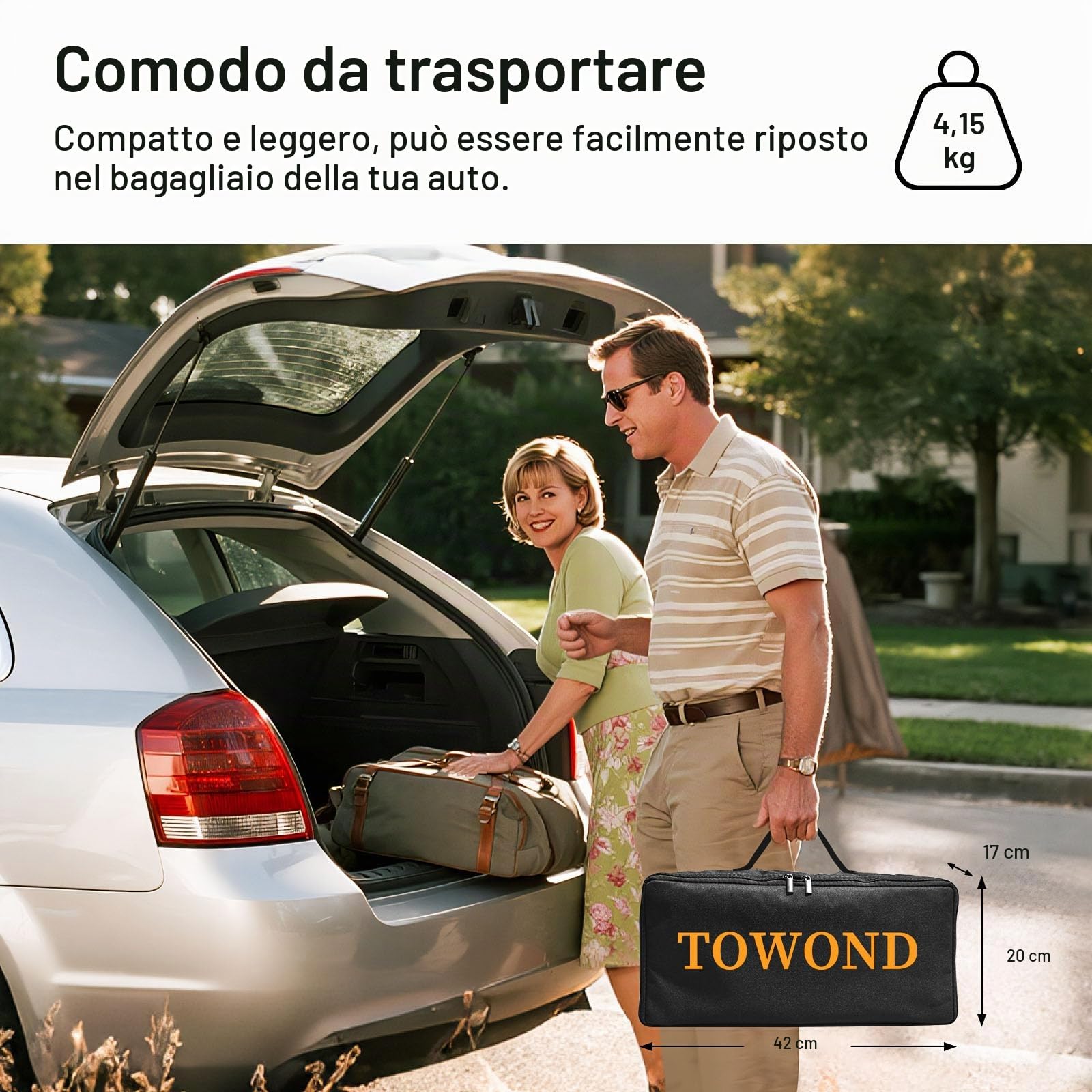 TOWOND Schermo per proiettore da 120 pollici, con supporto, pieghevole, portatile, 16:9, HD, per esterni per home cinema e giardino, proiezione anteriore e posteriore, lavabile in poliestere antipiega