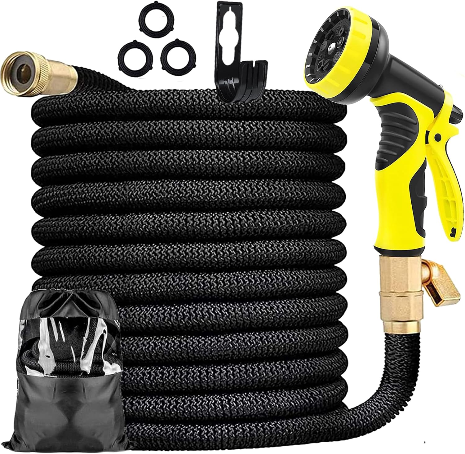 Expandable Garden Hose Water Hose 100 ft with 10 Function Spray Nozzle