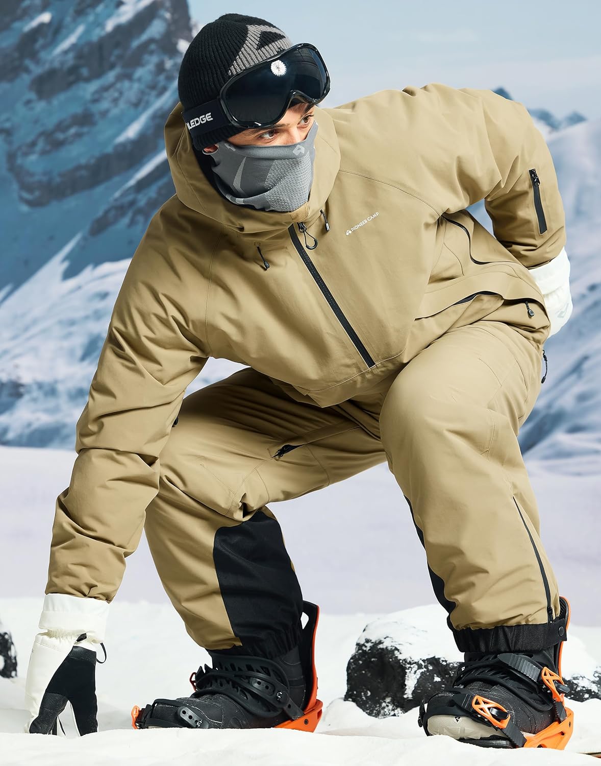 Pioneer Camp Snow Pants Men Baggy Snowboard Pants Waterproof Insulated Outdoor Winter Warm Ski Bibs Overall with Suspenders - Image 2