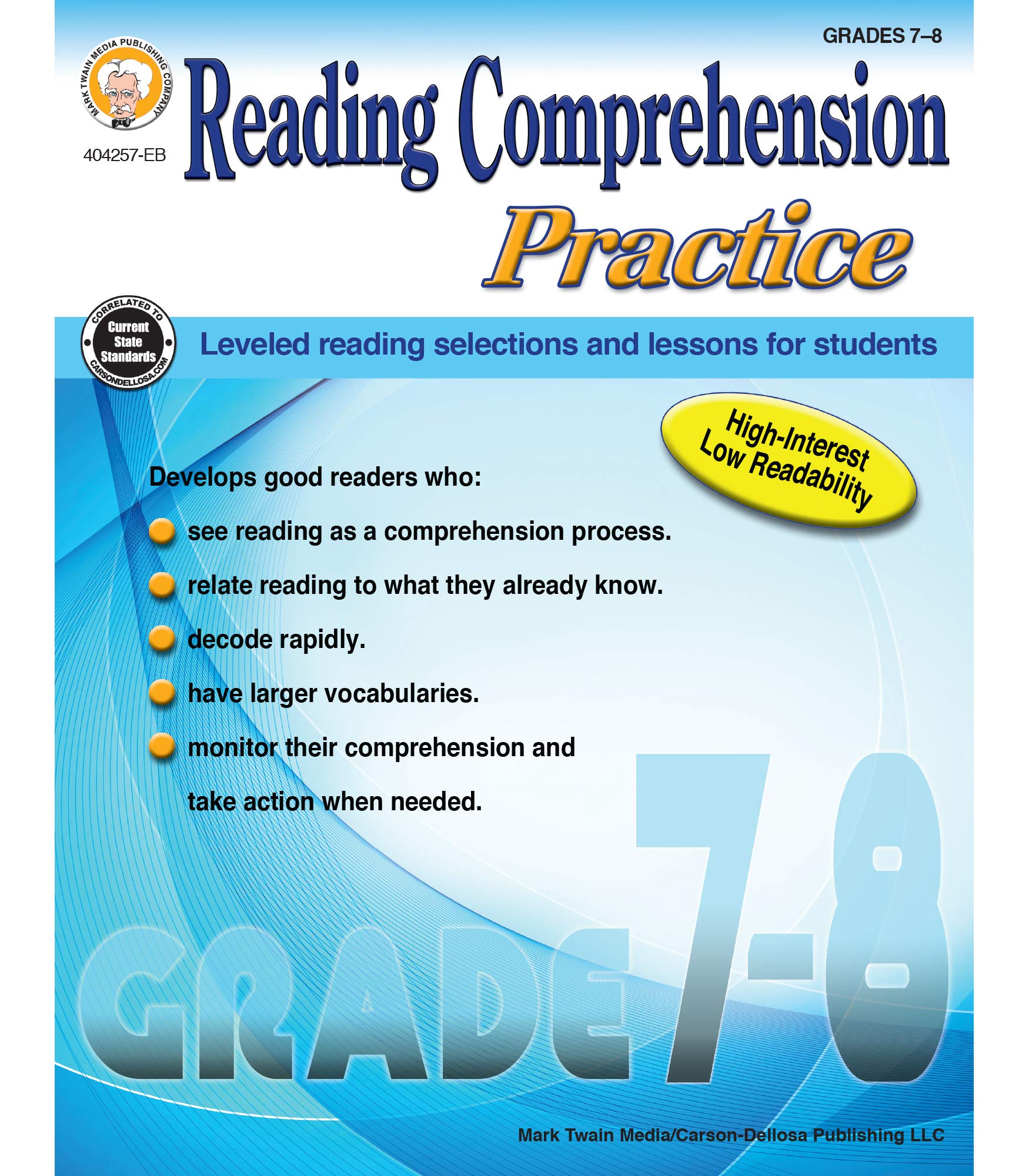 Reading Comprehension Practice, Grades 7-8