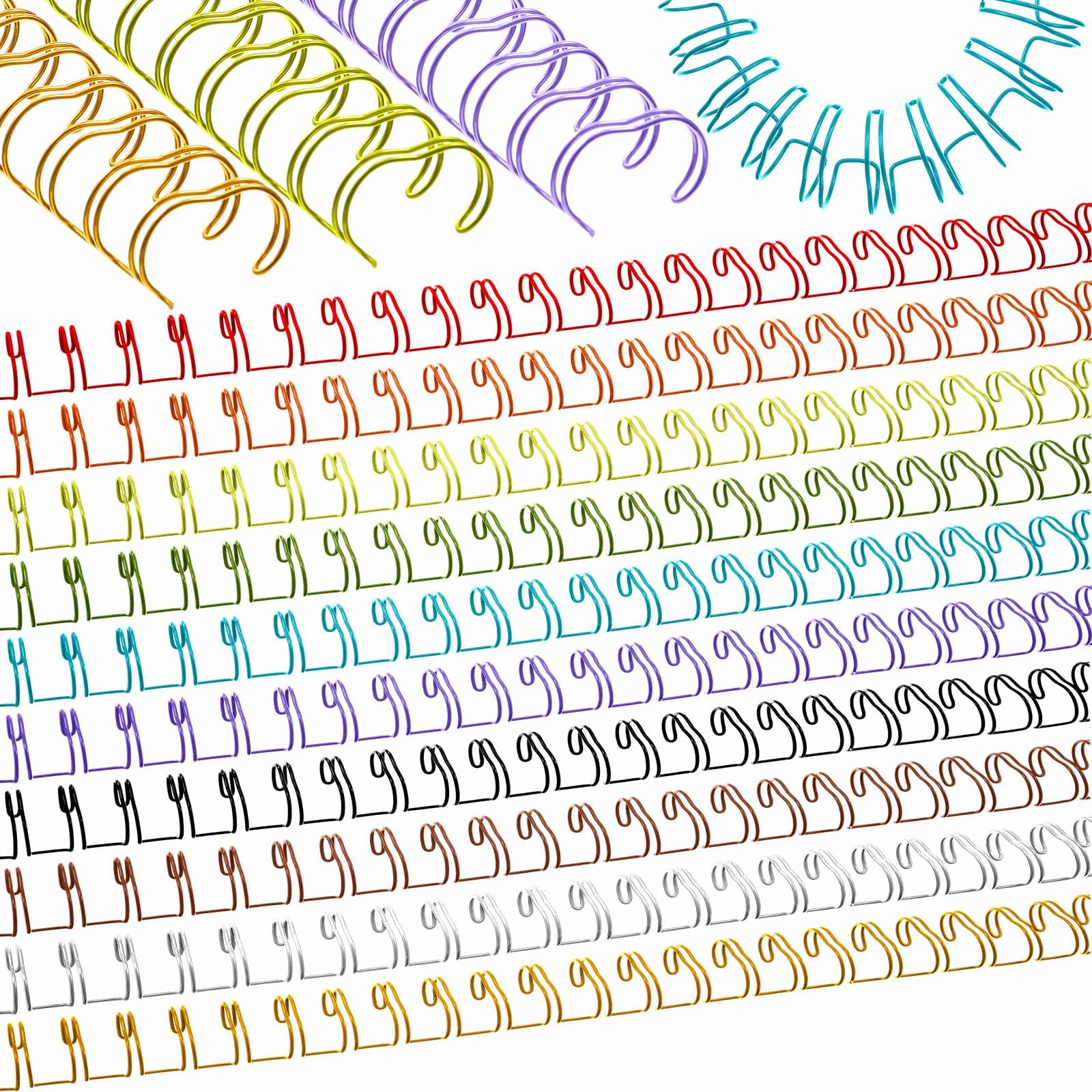 MorningRo 50 Pcs 9/16 Metal Double Loop Binding Wires Bulk Binding Coils