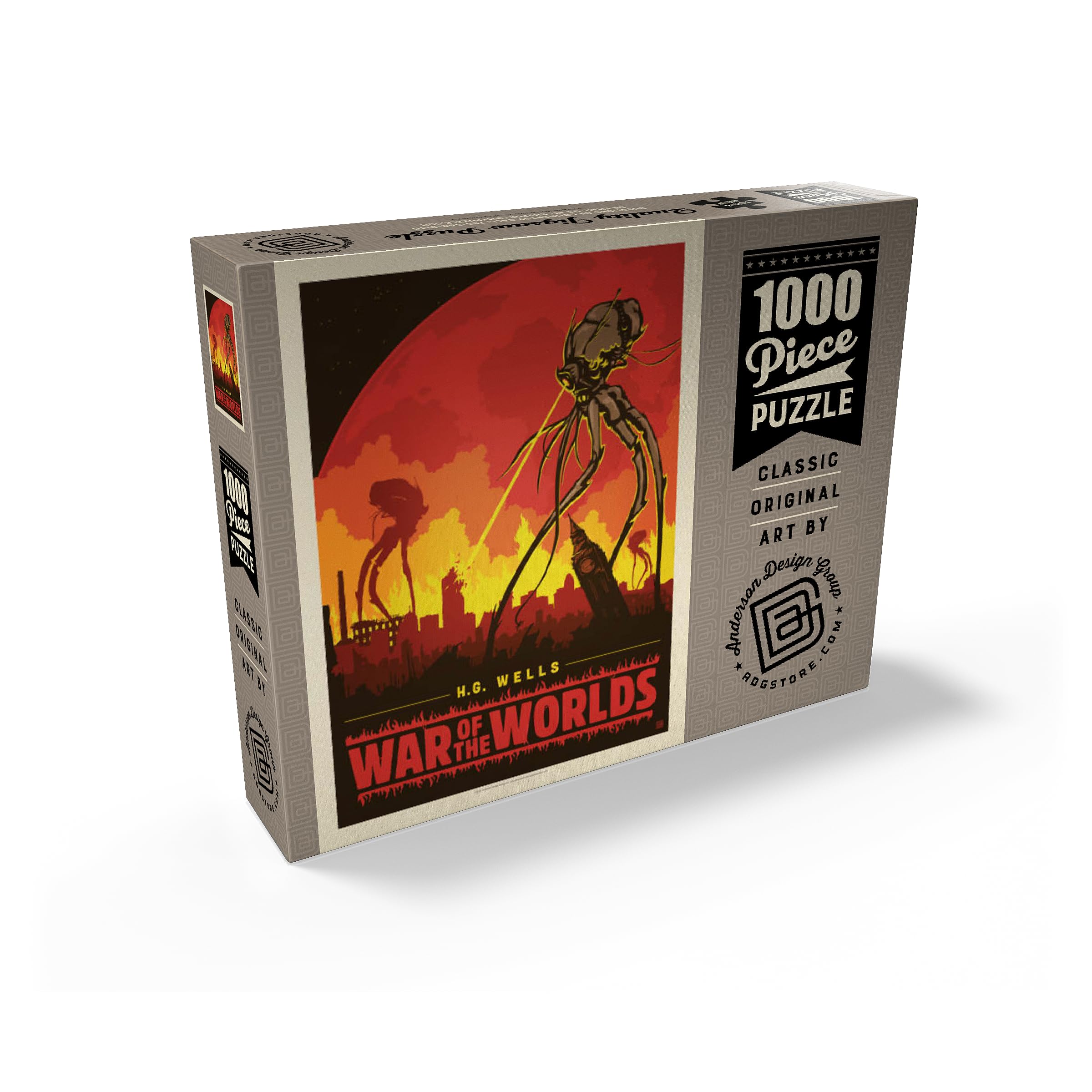 War of The Worlds: H.G. Wells, Poster vintage – Puzzle de 1000 pièces de qualité supérieure – Fabriqué aux États-Unis