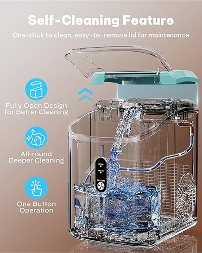 Vista 30 de Silonn Máquina de hielo de pepitas para encimera, máquina de hielo de pellets con función de autolimpieza, la máquina de hielo sónico produce 33