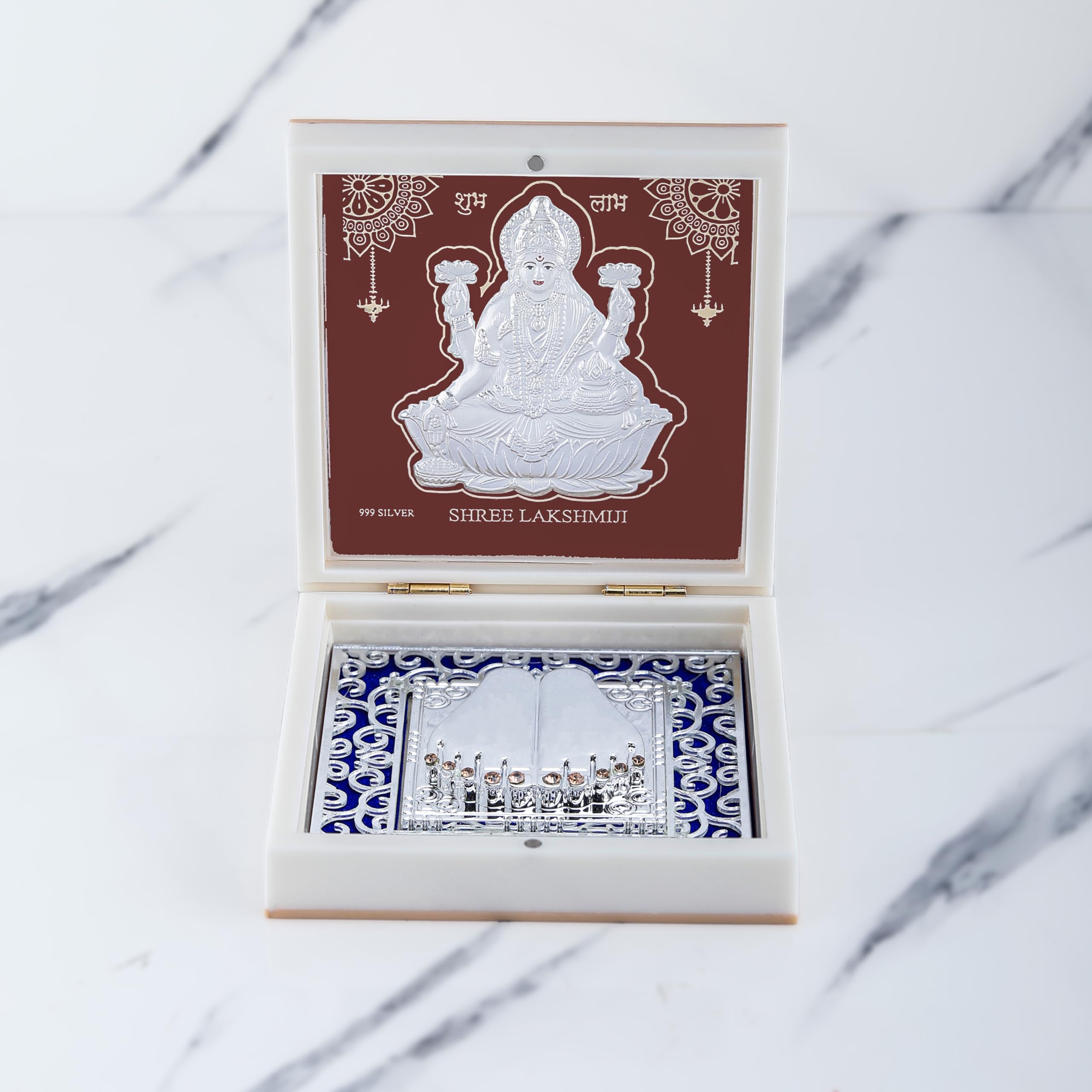 Buy RIVERA 999 Silver Maa Laxmi Charan Paduka(Megnet) in Box for