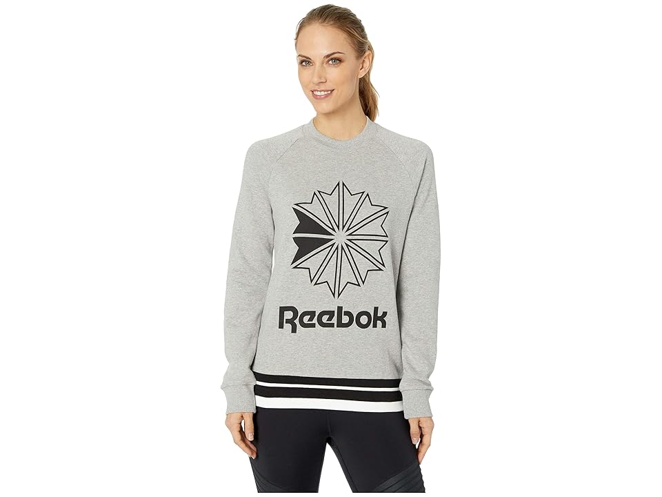 

Reebok Crew Neck Sweatshirt (Medium Grey Heather) Women's Clothing, Gray