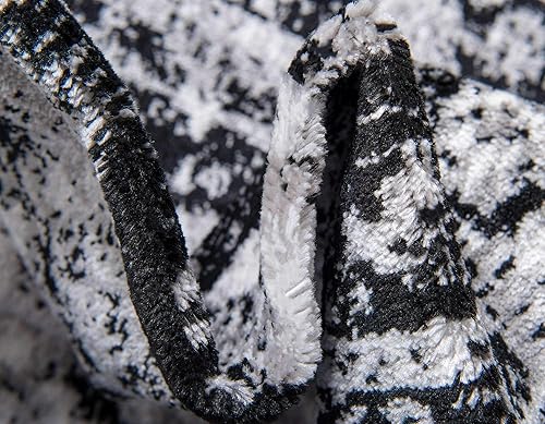 Miniatura 7 de Unique Loom Sofia Collection - Alfombra tradicional vintage, inspirada en Francia (8 pies x 10 pies, rectangular, negrogris claro)