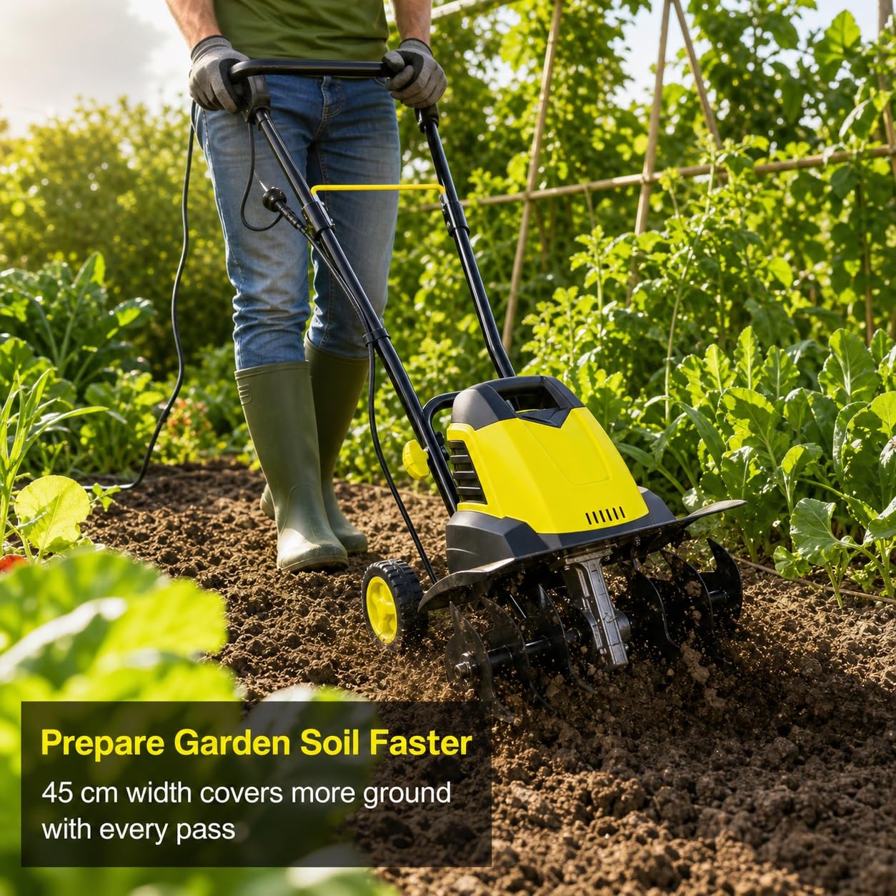 Motobineuse Électrique, Cultivateur de Sol Filaire 2400 W