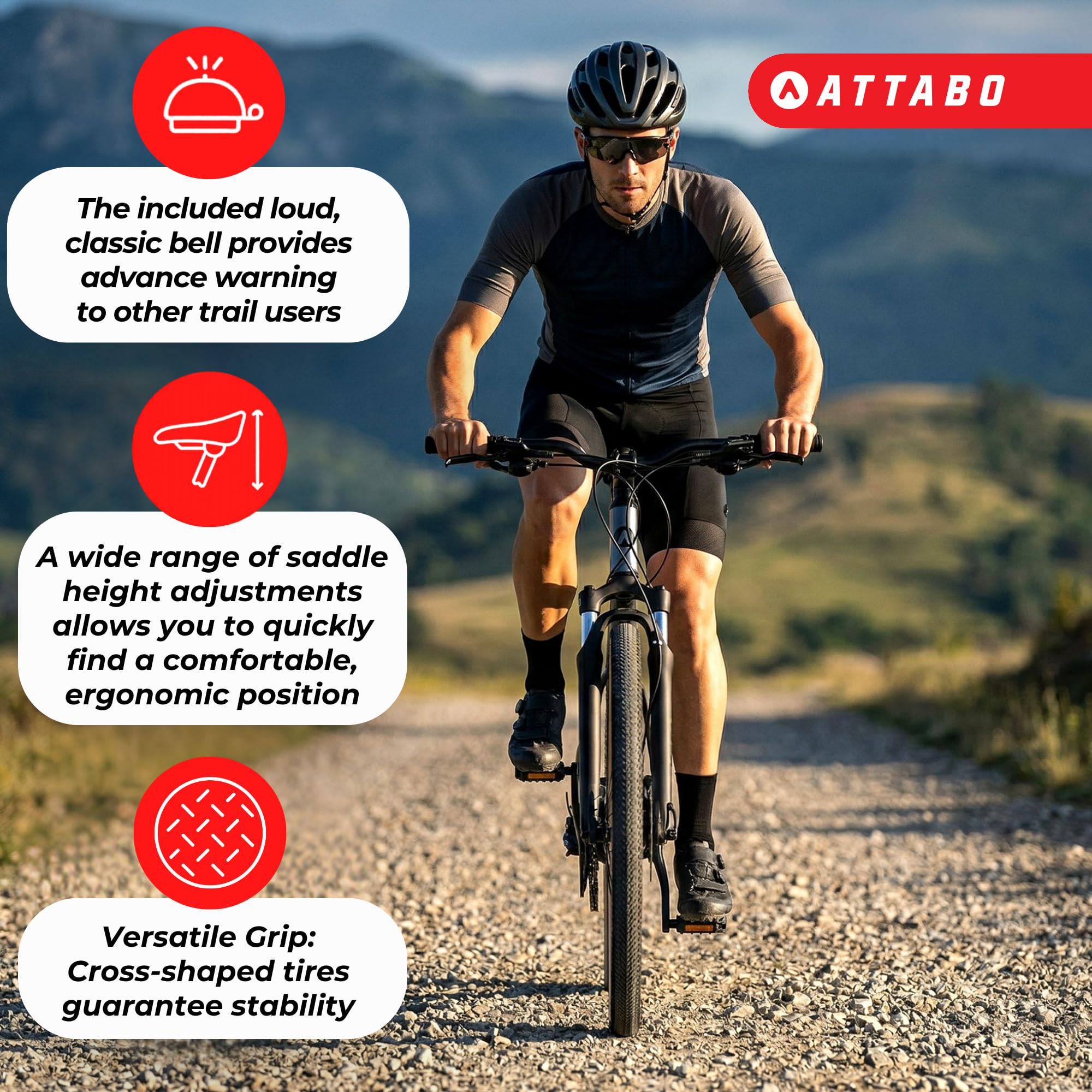 ATTABO SANO 3.0 męski rower crossowy 28 cali do jazdy na ulicy i żwirze | Aluminiowa rama, 24 biegi, amortyzowany widelec SR Suntour i hydrauliczne hamulce tarczowe Shimano