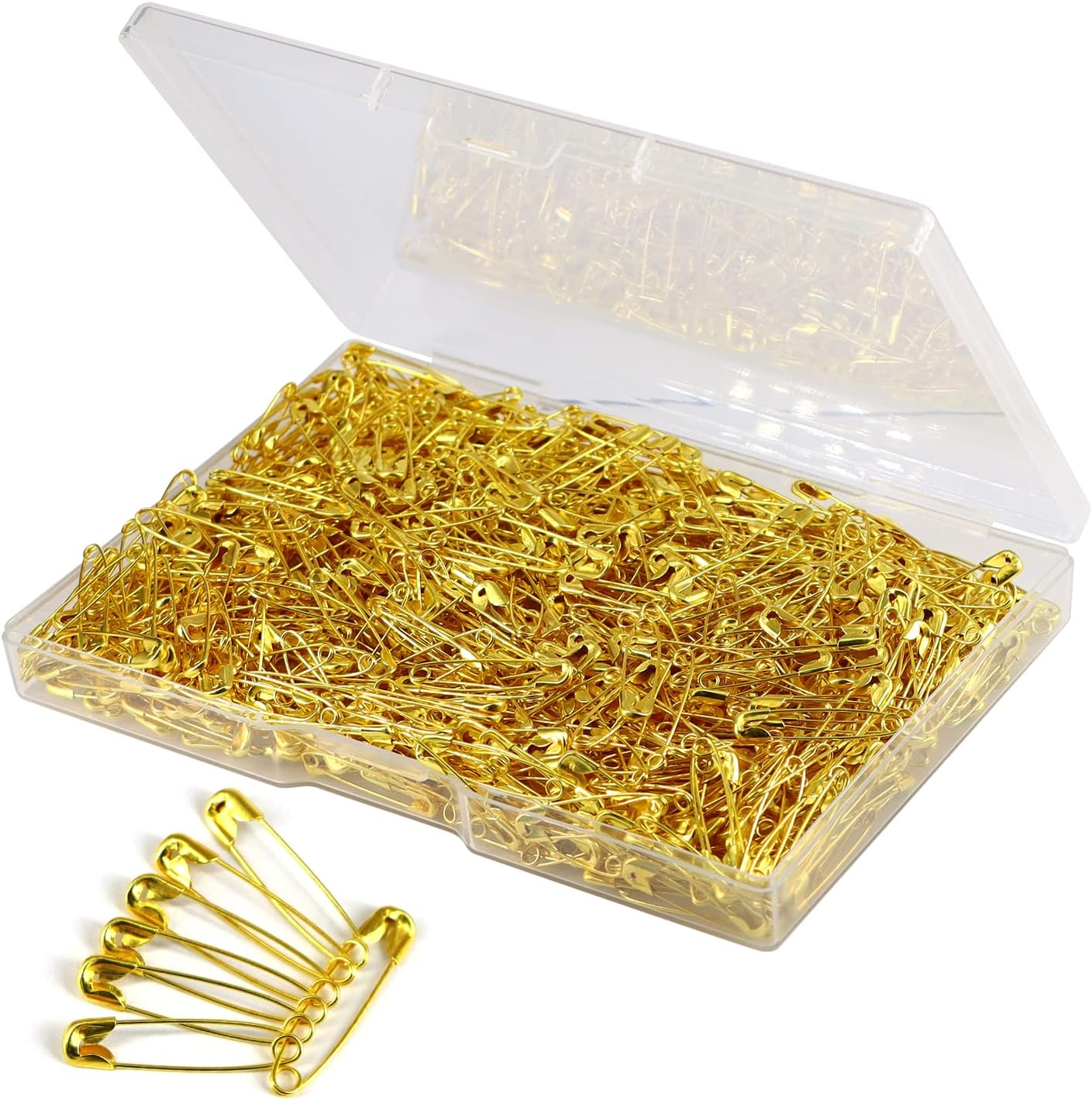900pcs 0.9Inch/23mm Small Safety Pins Gold for Clothes Metal Tiny Safety Pins for Clothing Sewing Crafting Jewelry Making Garment Hang Tag (Gold-900pcs)