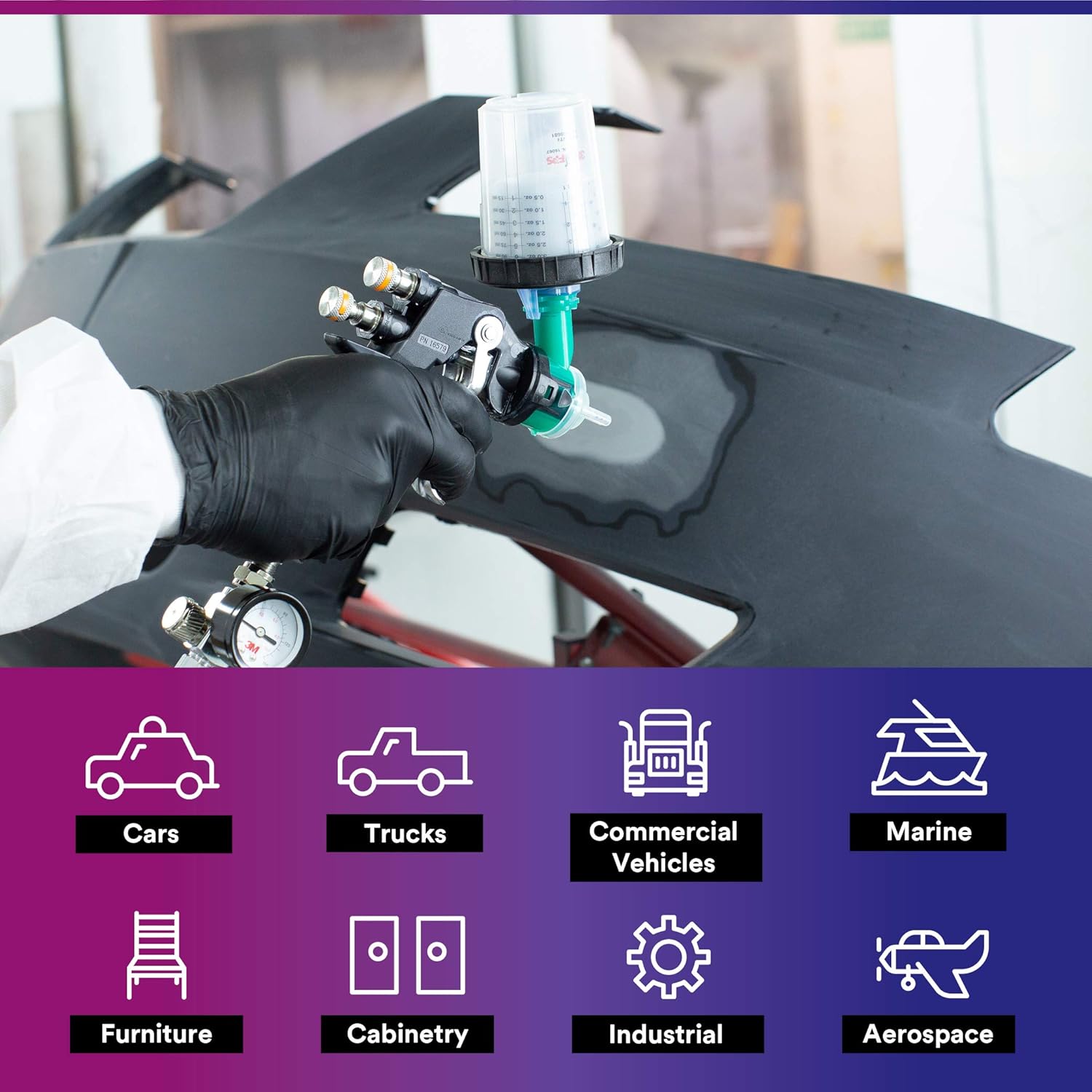 3M PPS (Original Series) Paint Spray Gun Cup Lids and Liners Kit, 16328, Micro, 3 oz, 125-micron Filter, Use w/ Paint Gun for Cars, Furniture, Home, 50 Disposable Lids and Liners, 20 Sealing Plugs