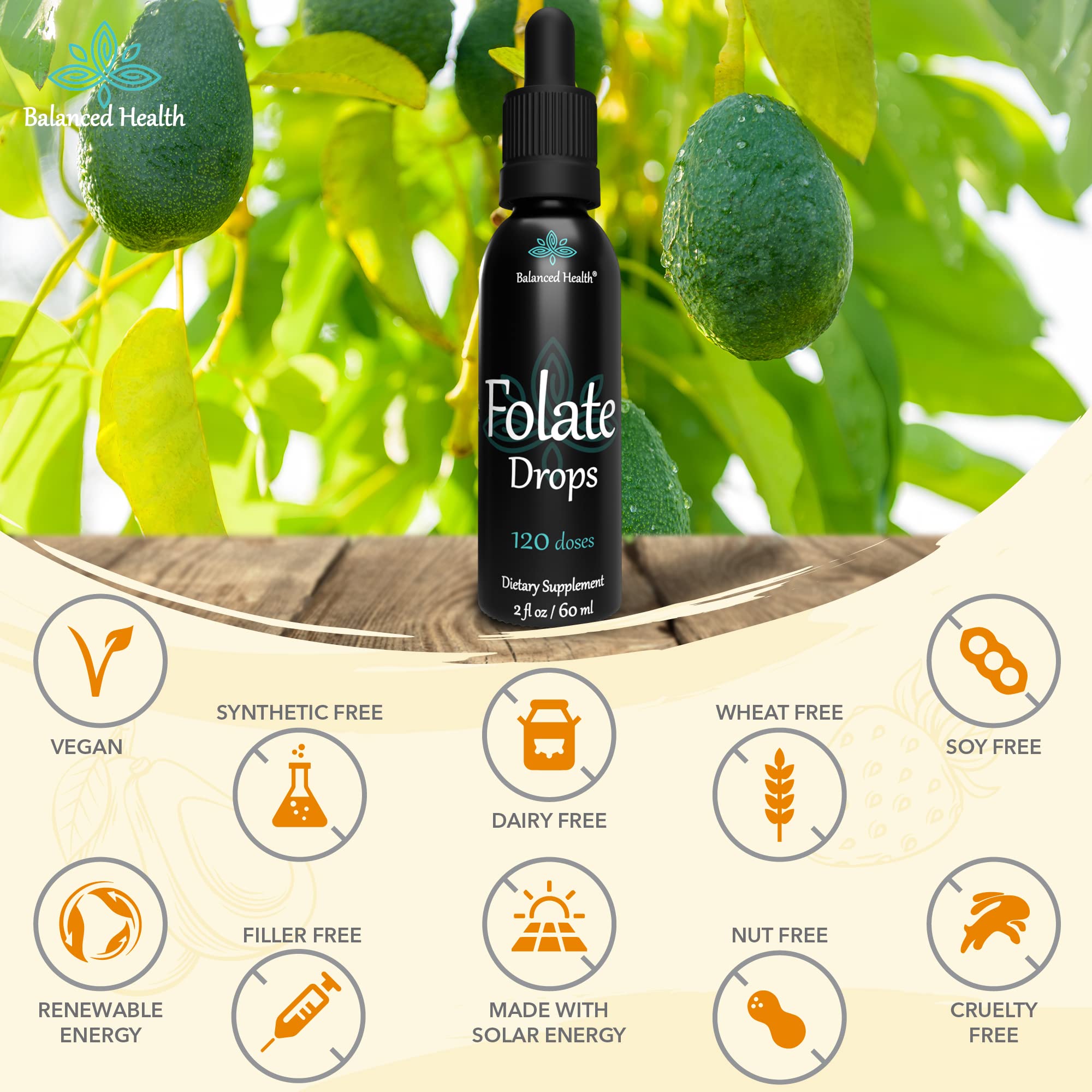 Folate Drops - 120 Servings, 2oz, Butterscotch Flavor, 500mcg L-5-MTHF Folic Acid Supplement — Amazon image 6