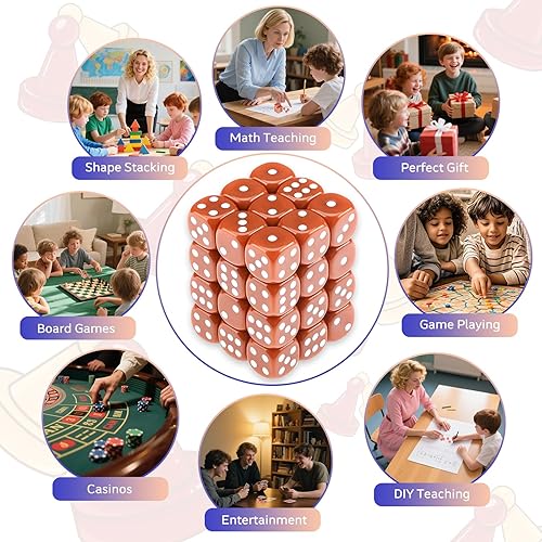 Vista 54 de Juego de 36 dados de 0.472 in de 6 caras de 0.472 pulgadas, juego de dados D6 de colores translúcidos, dados estándar de 6 caras