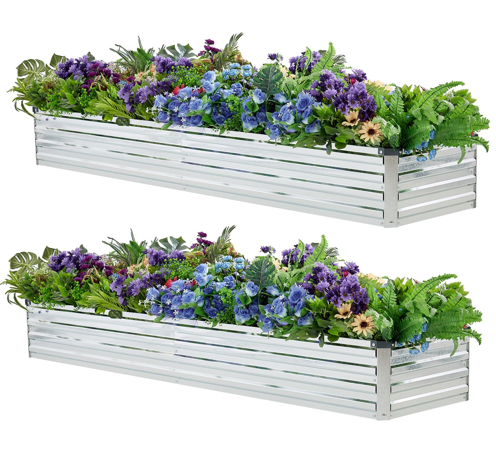 Amazon.com: Meberam 2 Pack 6x1.5x1FT Galvanized Raised Garden Beds