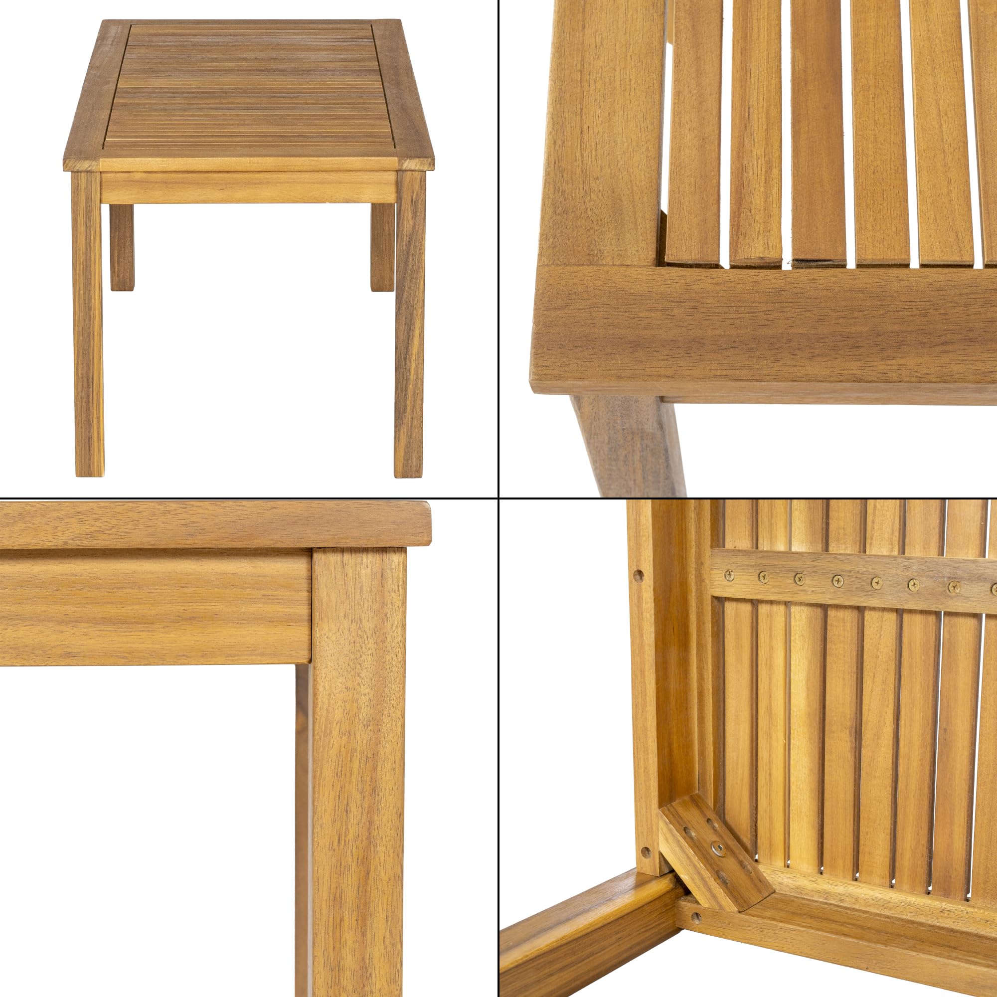 casa.pro Set Salottino per Esterno Mobili da Giardino Patio Terrazza Set Composto di Tavolo Divano e 2 Poltrone con Cuscini Arredo in Legno di Acacia