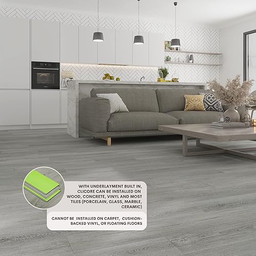 Miniatura 6 de Lucida Surfaces Suelo de vinilo de lujo  Pisos entrelazados  Pieza de muestra  Tablón de aspecto de madera de una sola muestra  CliCore  7 x 12