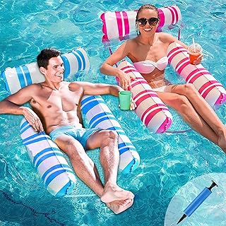 71Nmly 2Pack Inflatable Pool Floats Hammock,4-in-1 inflatable hammock,Swimming Pool Floating Chair,MultiPurpose Floating Chair Bed for Pool Lake Beach, Pool