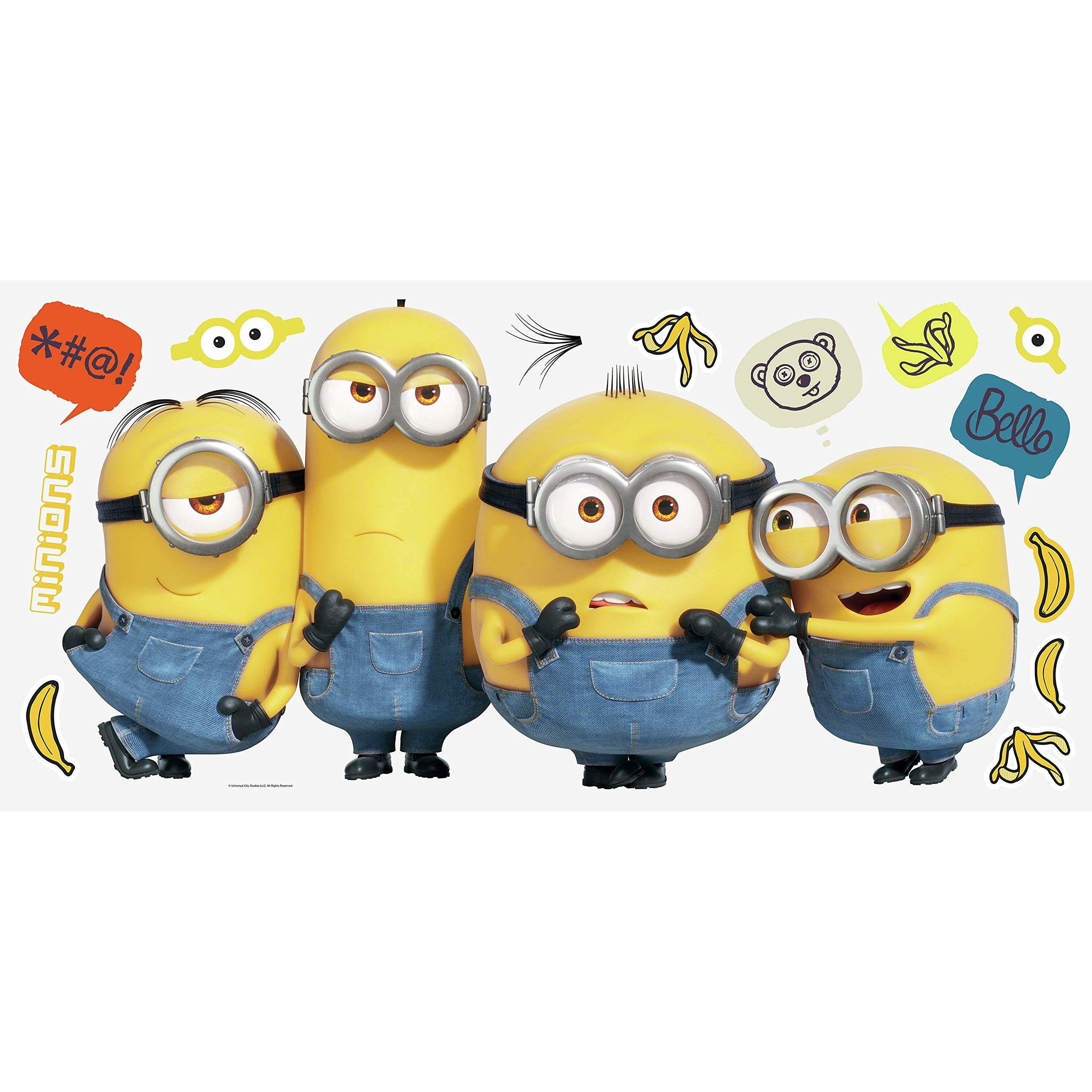 RoomMates, RMK4340GM - Calcomanías gigantes para pared, diseño de Minions: The Rise of Gru