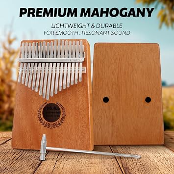 Mulucky 17-key Kalimba Thumb Piano - Portable Wooden Thumb Piano with Tuning Hammers, Learning Manual and Carrying Case, Suitable for Beginners and Music Lovers