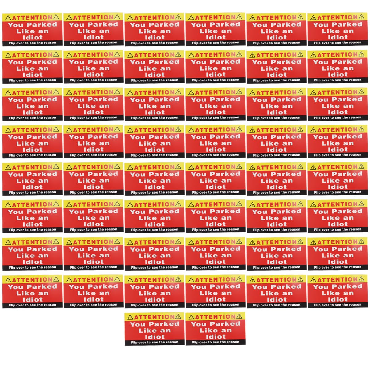 Alide 50 Pcs You Parked Like an Idiot Cards,Bad Parking Notice Cards, Funny Prank Violation Tickets