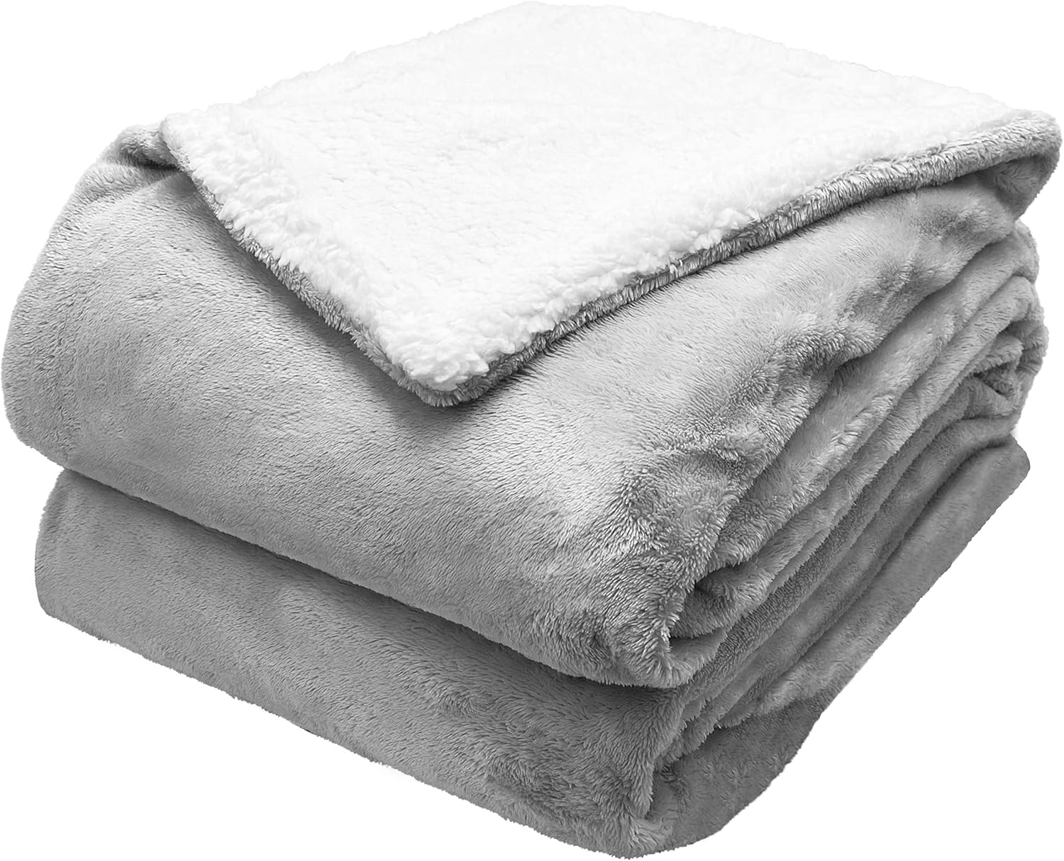 Comfort Lab Reversible Flannel Sherpa Blanket Elegant