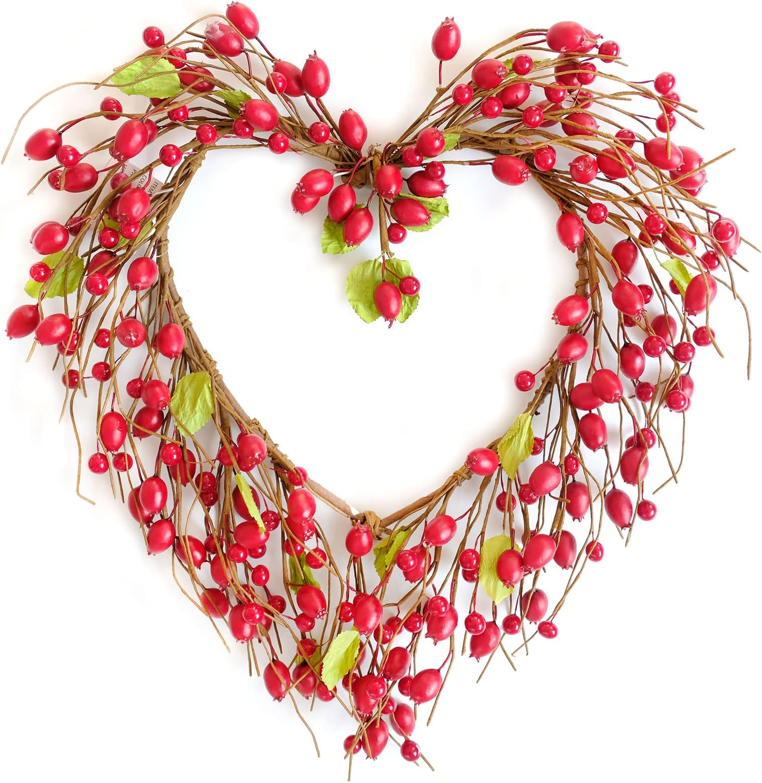 CIR OASES Heart wreath Red Berry wreath 16 inch Spring Front porch ...