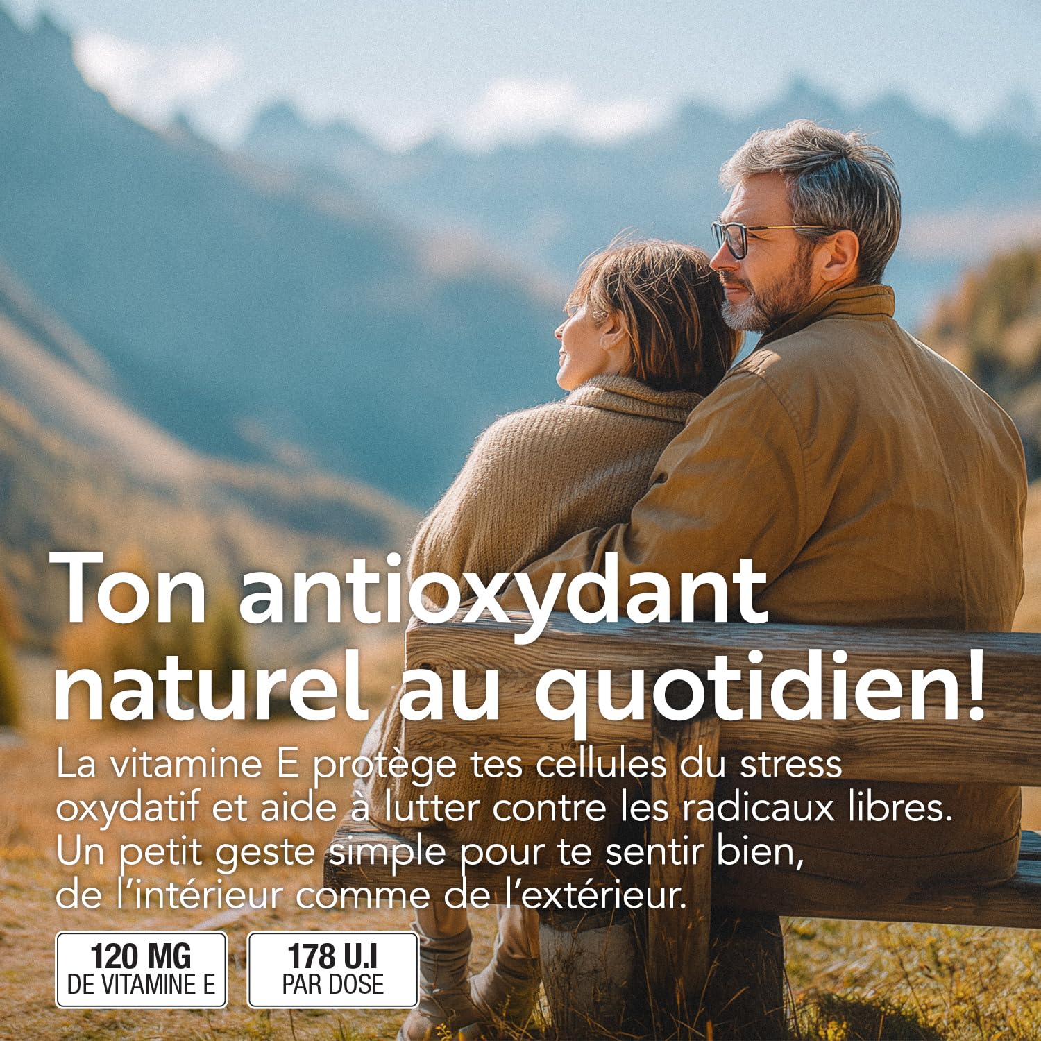 Vitamine E Pure 120mg Par Dose 178UI PiùLife, 365 Comprimés Complément Alimentaire Vitamine E Visage Peau, Yeux Vue, Vitamine Cheveux, Bien-être Antioxydant, 2 Comprimés Par Jour