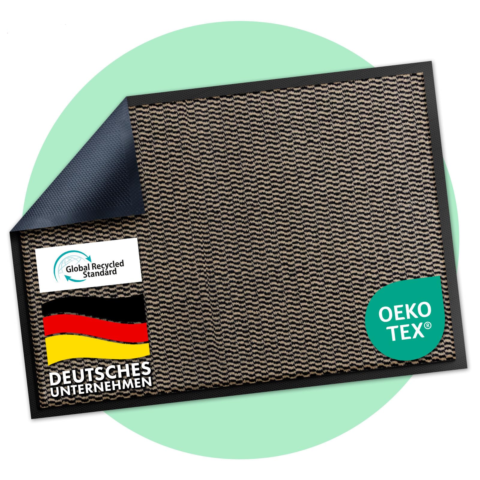 Floordirekt Premium Fußmatte für Eingangsbereich, Schmutzfangmatte für Innen und Außen, rutschfest & waschbar, Sauberlaufmatte für Flur, Teppich für Haustür, Sky Novo