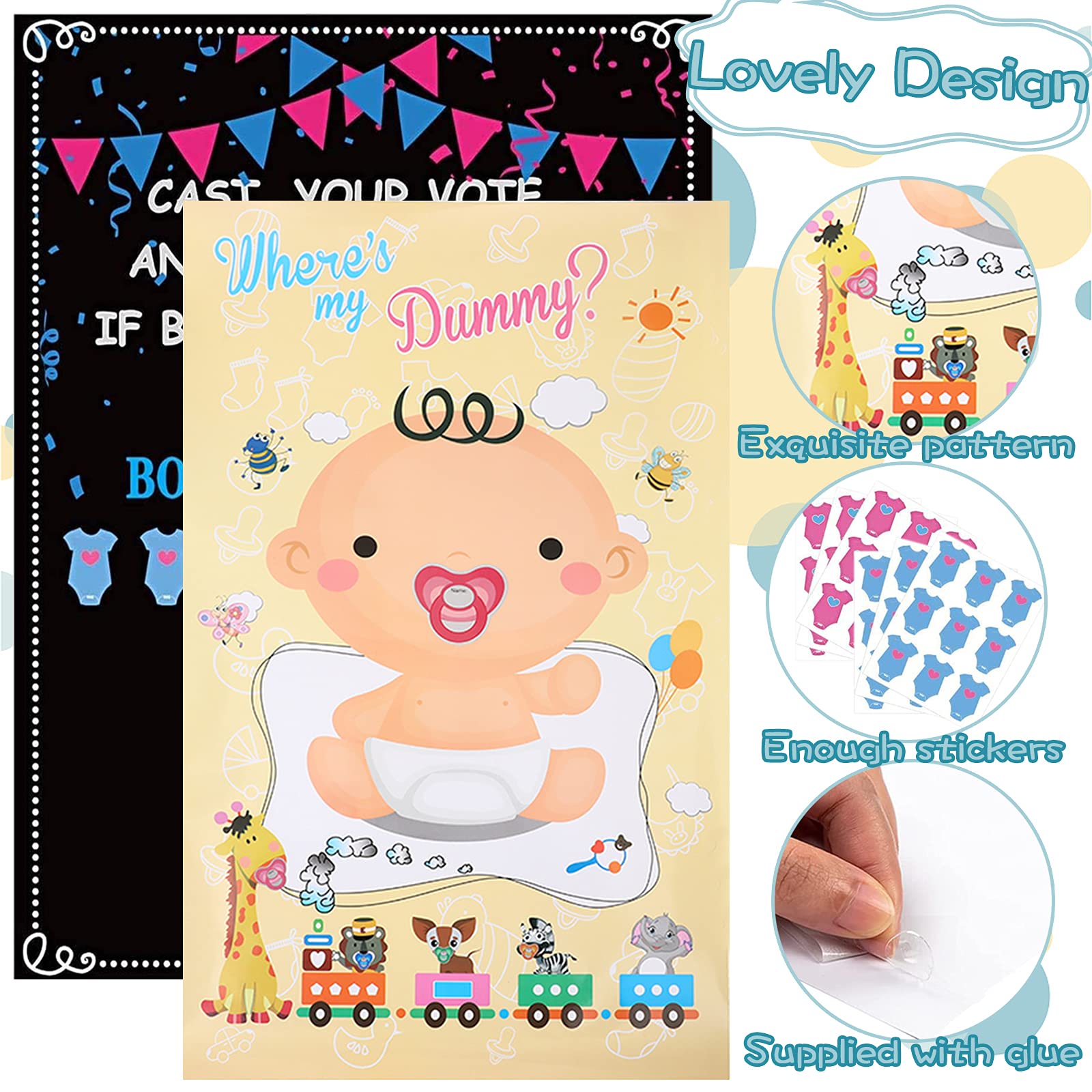 Buy Acehome Gender Reveal Pin Game & Pin the Dummy Game, Baby Shower