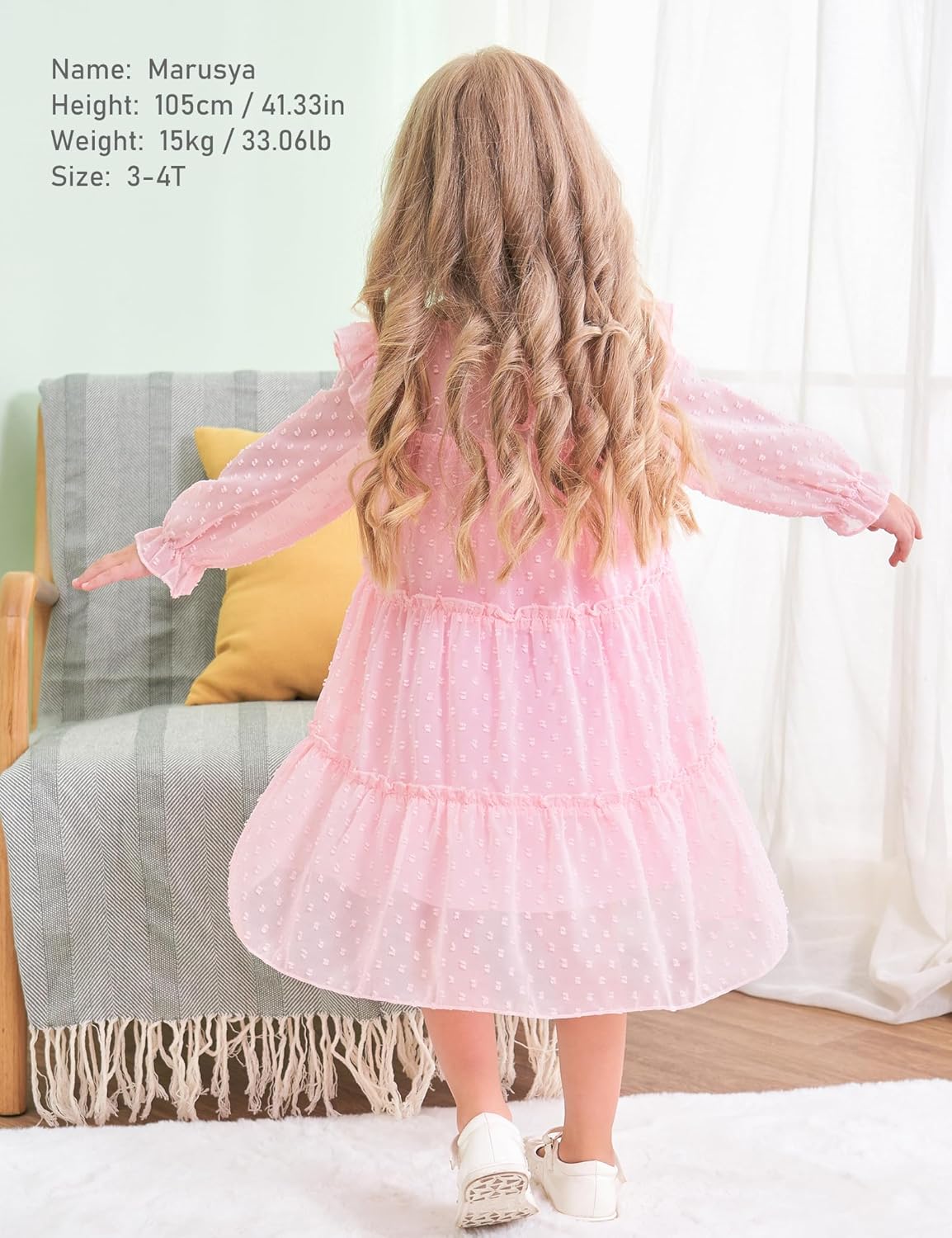 子供ドレスレンタル リトル・プリンセス・アカデミー70cm～100cm写真集 幼児 ガールズ フリルドレス ノースリーブ フラワー ガールズ スイス ドット 流れるようなプリーツ パーティードレス サイズ 1-