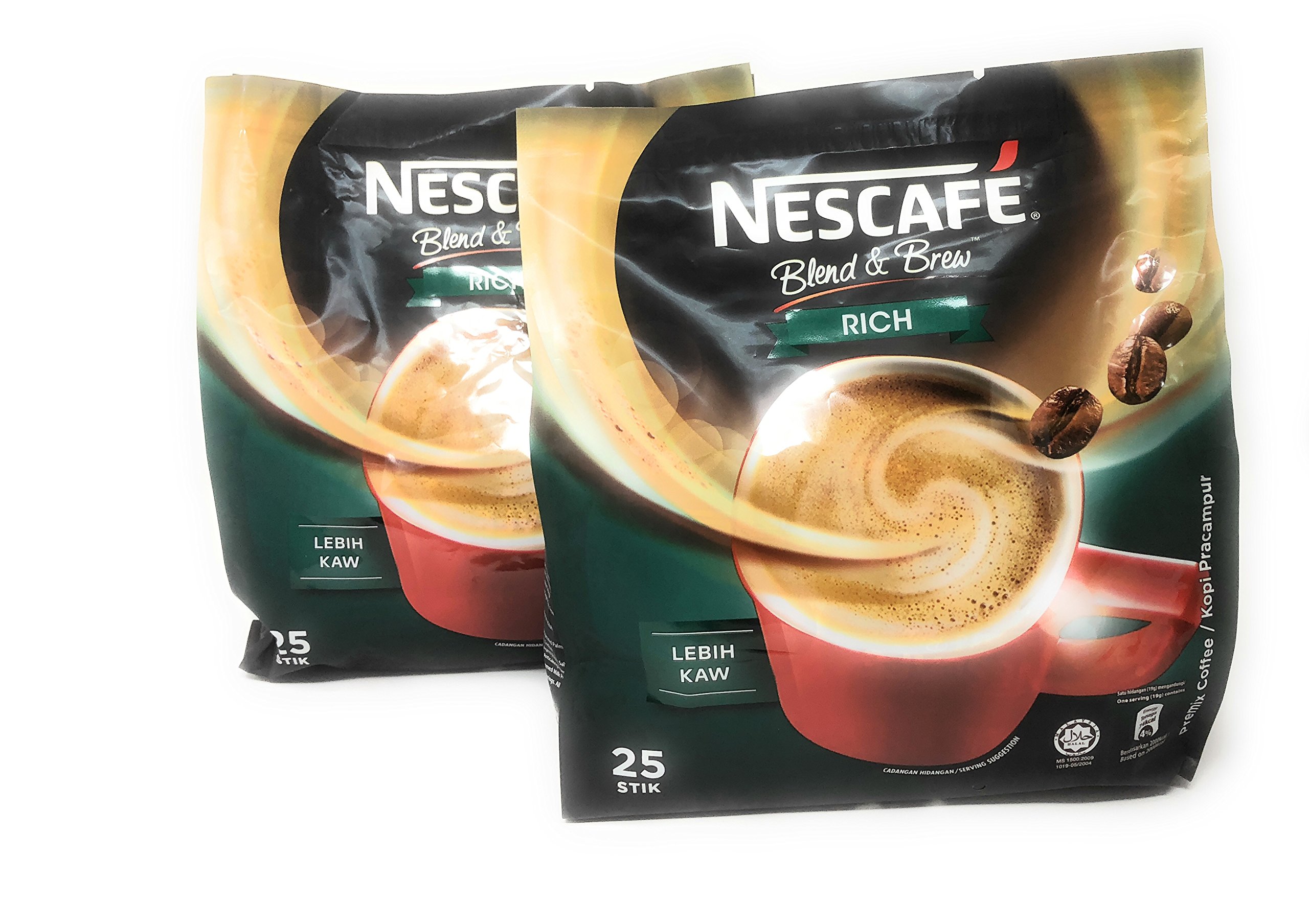 2 Packs Nescafe 3 in 1 Stronger taste than Original Nescafe 3 in 1 Rich