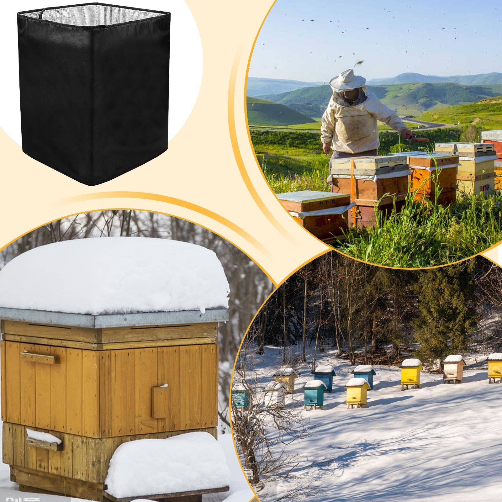 Winterbiene hiveWrap - 190x60x1cm Bienenstockisolierung, atmungsaktive Bienenstock -Wrap, wetterfeste Bienenstockabdeckung | Stabil schützen Honigbienen vor Kälte, Feuchtigkeit, Wind für die Bienenzu