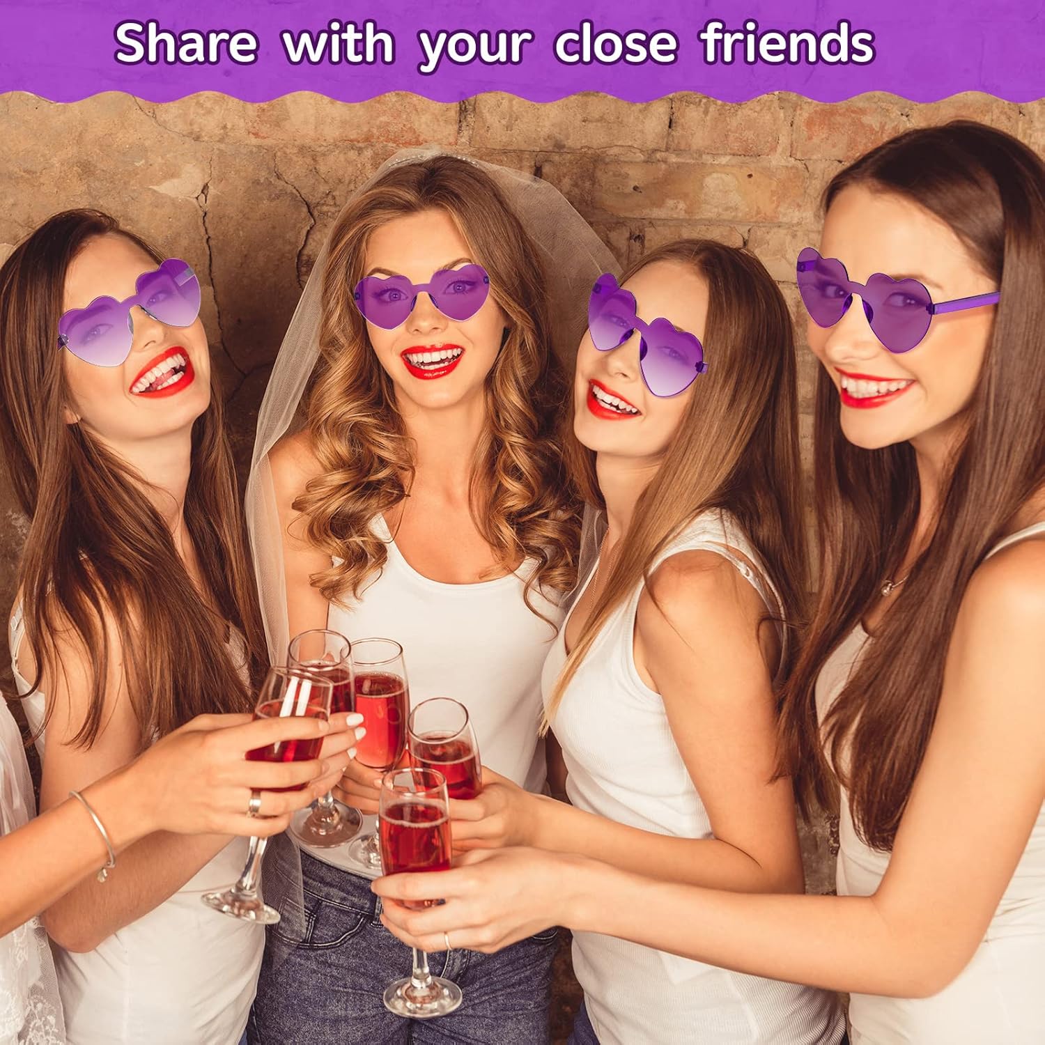 Flutesan 30 Pairs Heart Shaped Sunglasses Bulk Rimless Heart Sunglasses Accessories Candy Eyewear for Women Men Party Favors - Image 5