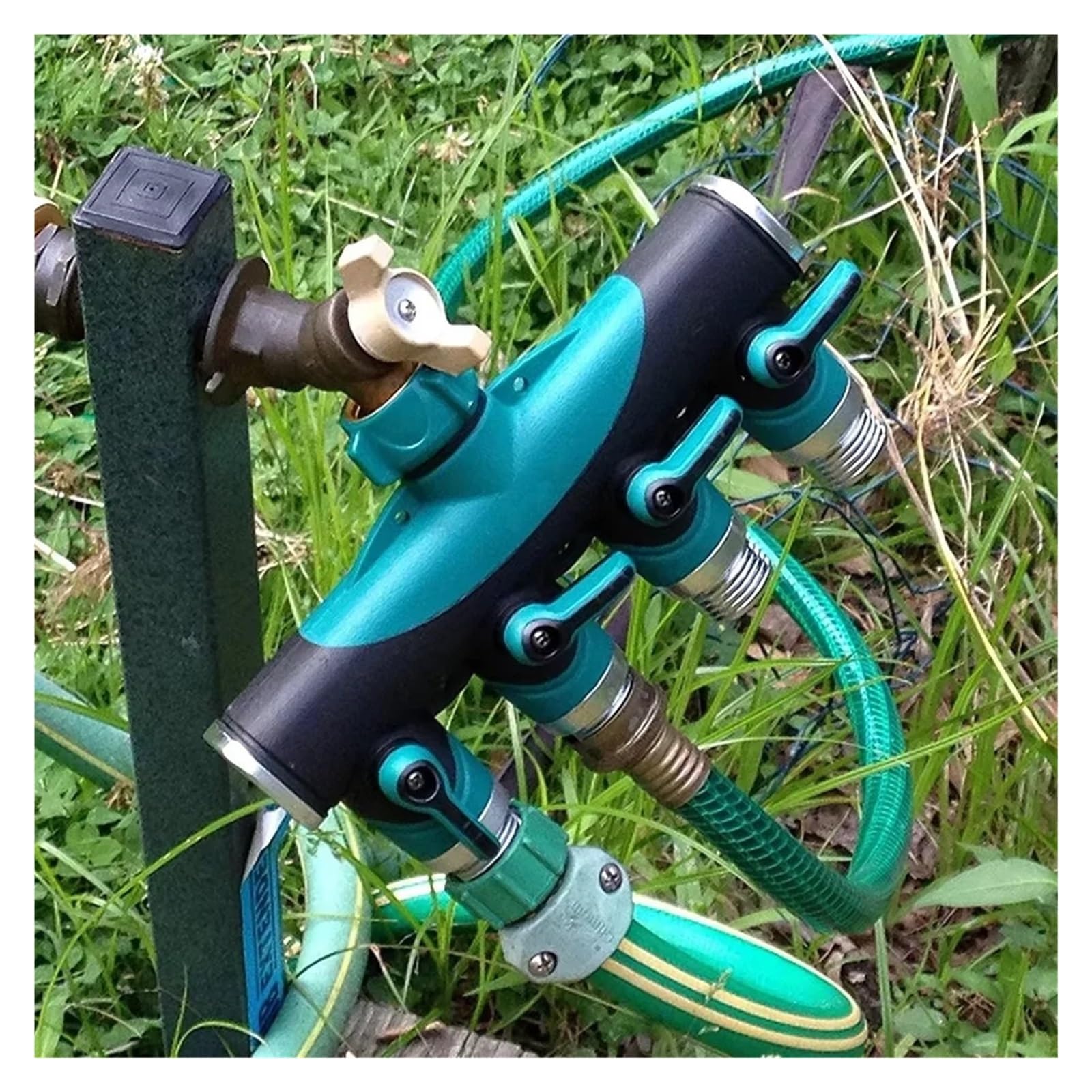 Connettore for rubinetto a 4 vie Splitter for tubo da giardino 3/4'' Irrigazione a goccia in plastica agricola(Eu)