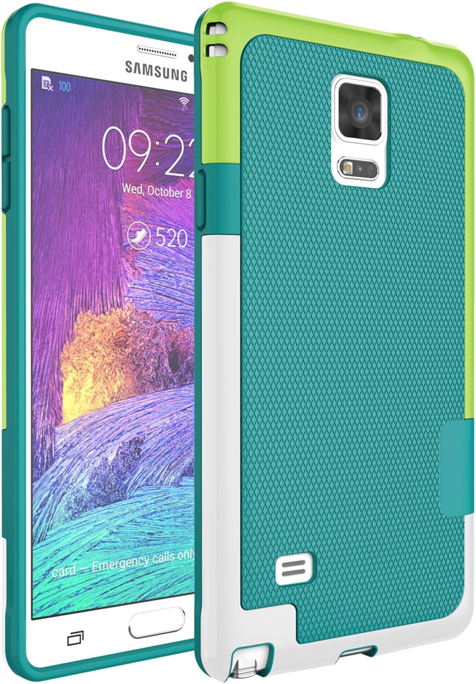 Jeylly Note 4 Case, Galaxy Note 4 Case, [3 Color] Slim Hybrid Impact Rugged Soft TPU & Hard PC Bumper Shockproof Protective Anti-Slip Case Cover Shell for Samsung Galaxy Note 4 Verizon - Green