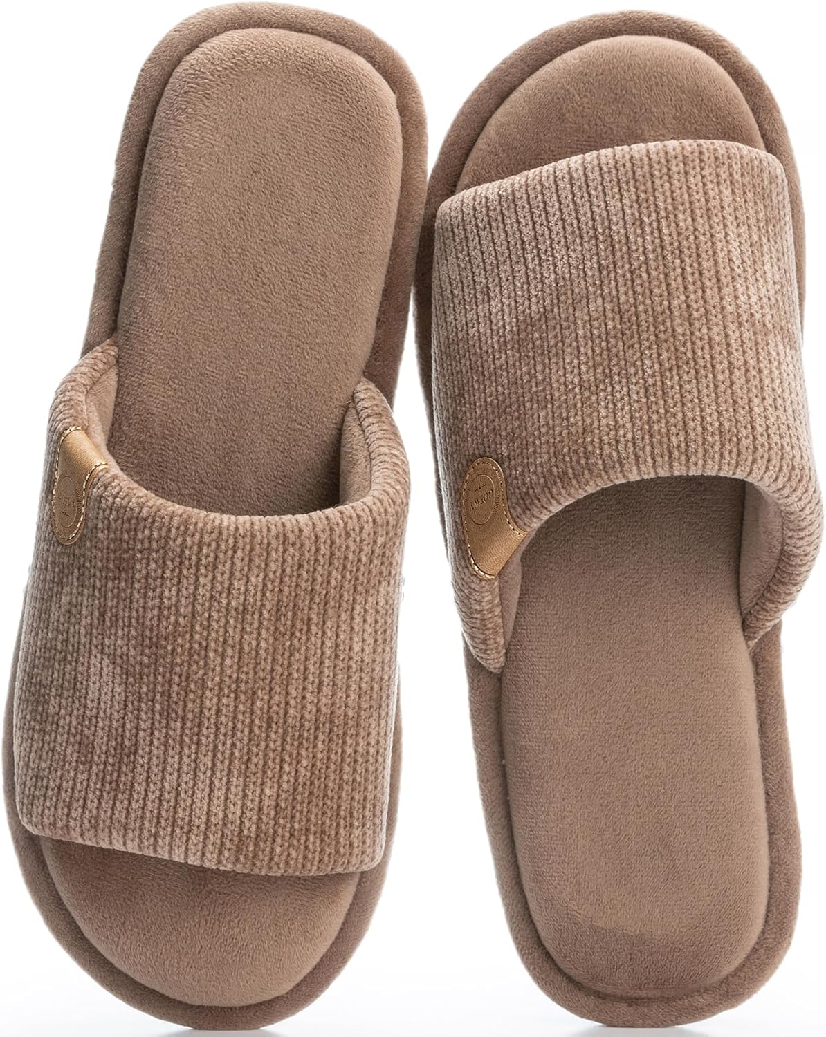 GOEWY Mens Cozy Memory Foam Slippers Indoor Outdoor Gifts for Men Slip On House Shoes Anti-skid Soft Open Toe Slippers