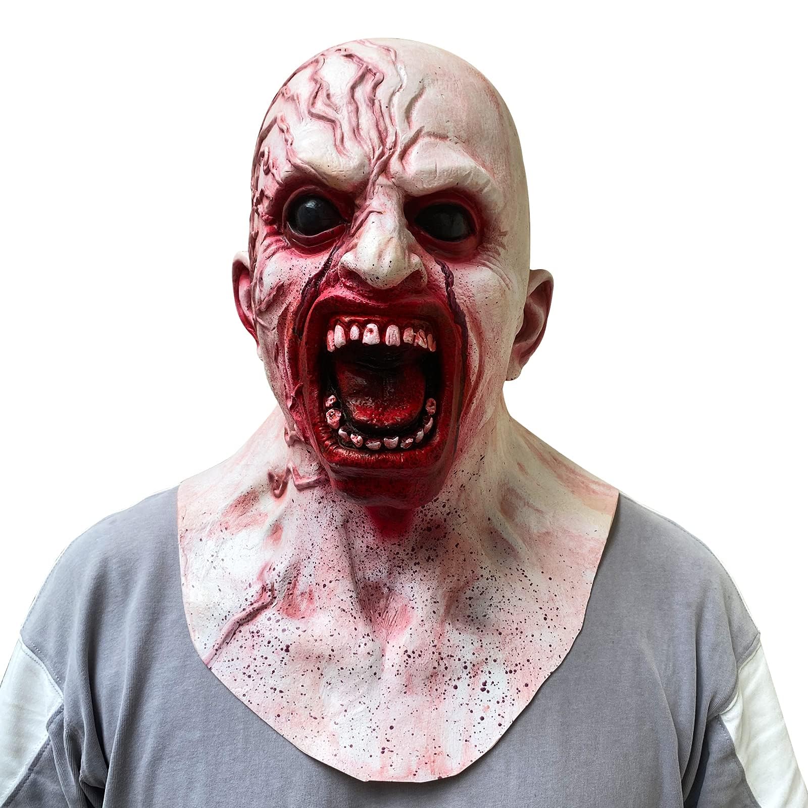 Jeyytyy Zombie Mask Adult Latex Realistic Horror Mask Halloween Fancy Dress