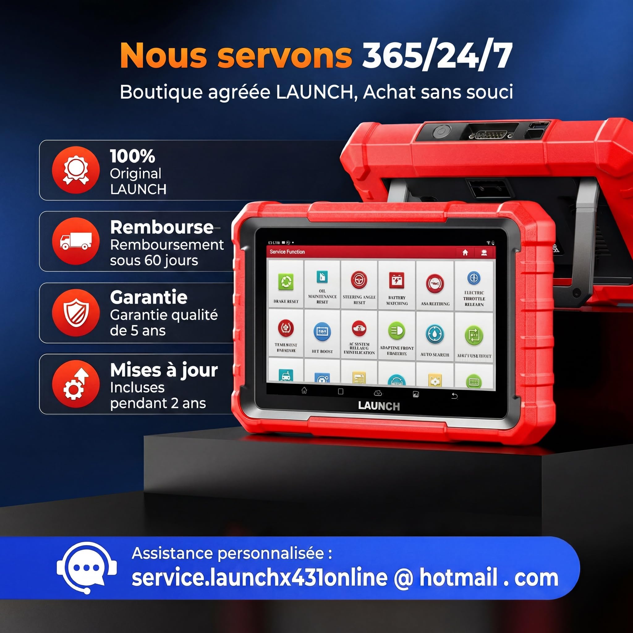 Launch X431 Pros Elite OBD2 Valise Diagnostic Auto Multimarque, Codage ECU
