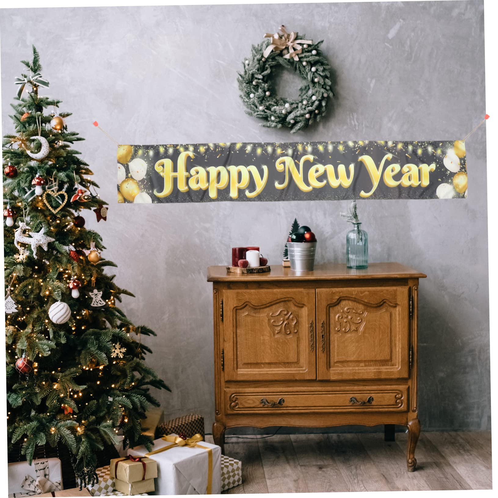 VICASKY 5 Uds Banner De Fondo De Año Nuevo Suministros De Fiesta De Navidad 2023 Telón De Fondo De Fiesta De Navidad Suministros De Fiesta De Año Nuevo Suministros De Año Nuevo Banderines