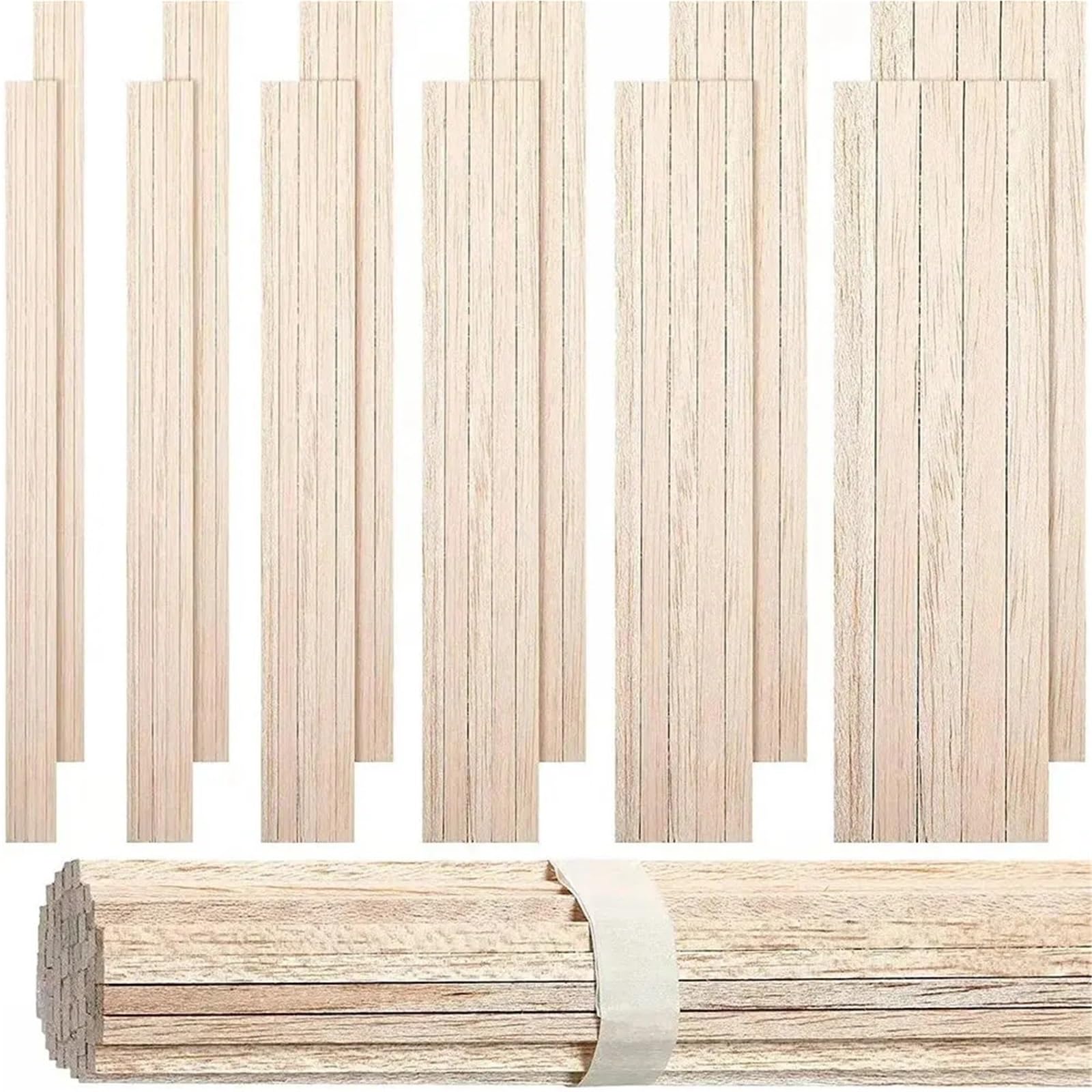 Balsa Wood Sticks 130pcs Wood Wooden Strip Model Building Accessories Stick