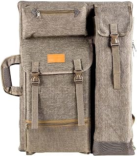 LCKKJHG Mochila de Lona for portafolios de Arte (Grande, 66 x 49 cm) para Almacenar Carteles, Obras De Arte(Khaki)