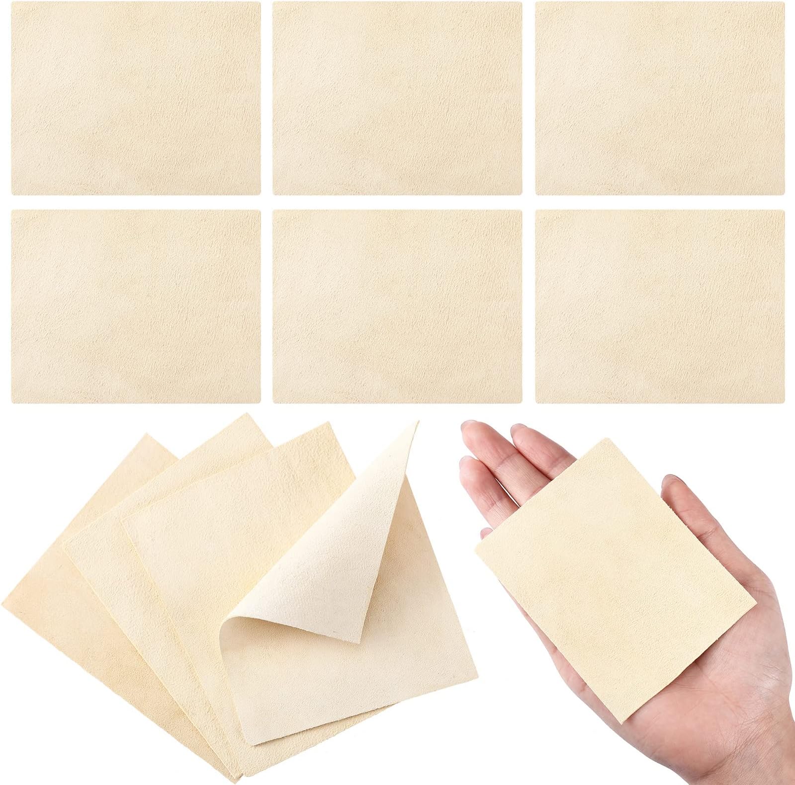 Potchen 20 Pieces Pre Cut Chamois for Smoothing Pot Rim Chamois Clay Soft Cloth Pottery Tool Kit Ceramic Pottery Tools and Supplies Ceramics Trimming Tools