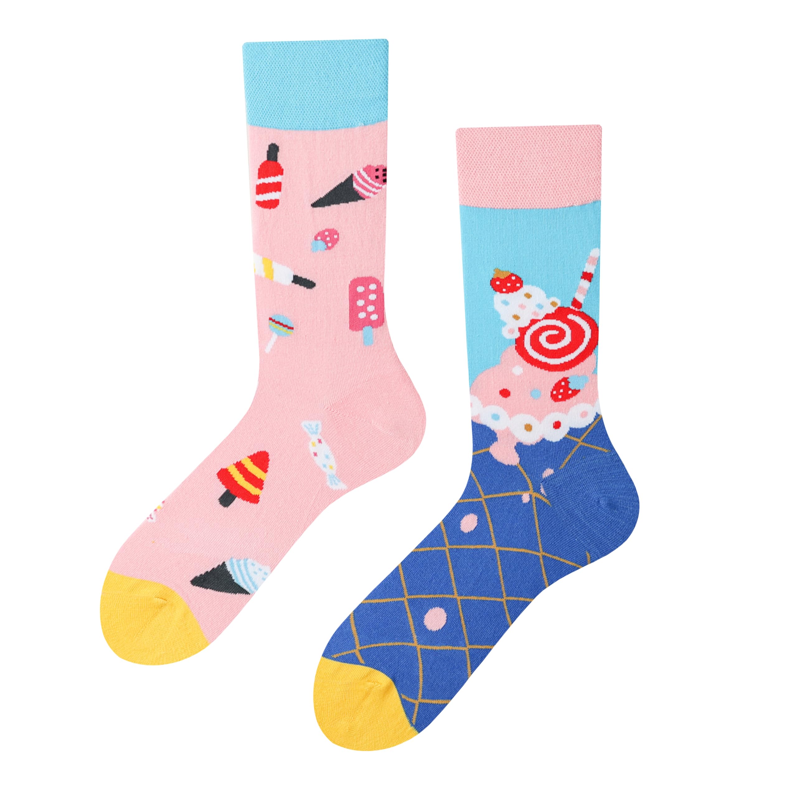 Calcetines Divertidos Unisex para Mujer y Hombre con Diseños Asimétricos en Par - Temas Animales, Comida, Fruta, Deporte y Arte en Algodón - Ideal para Regalos — view 155