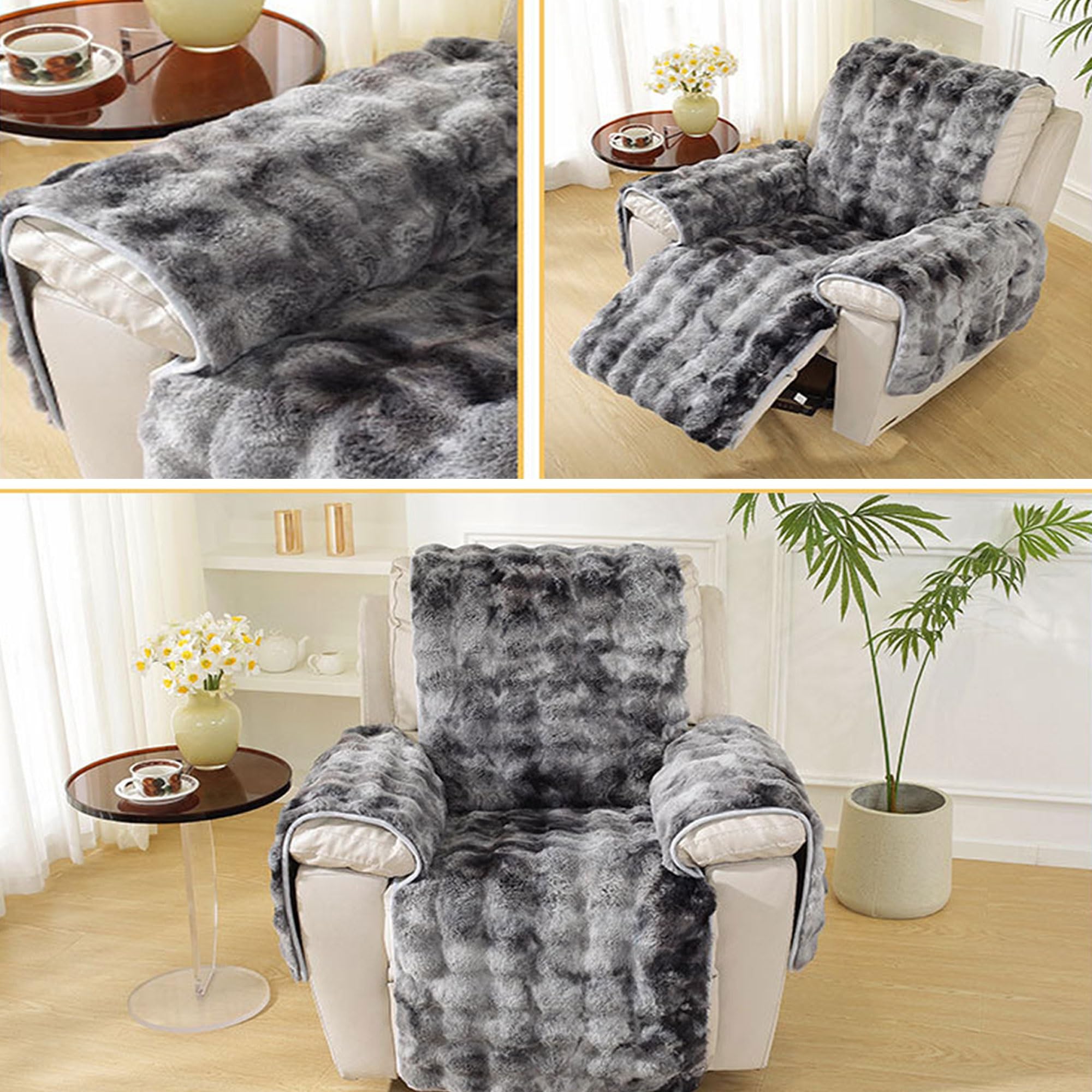 Sesselschoner Sesselauflage, Sesselschoner for Relaxsessel, Sesselschoner for Fernsehsessel, Relaxsessel Bezüg Sesselüberzug for Zuhause mit Kindern und Haustieren Hund(Dark Brown)