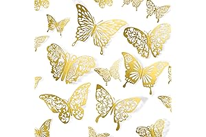 72 Pcs Gold Butterfly Wall Art Decorations for Home Decor