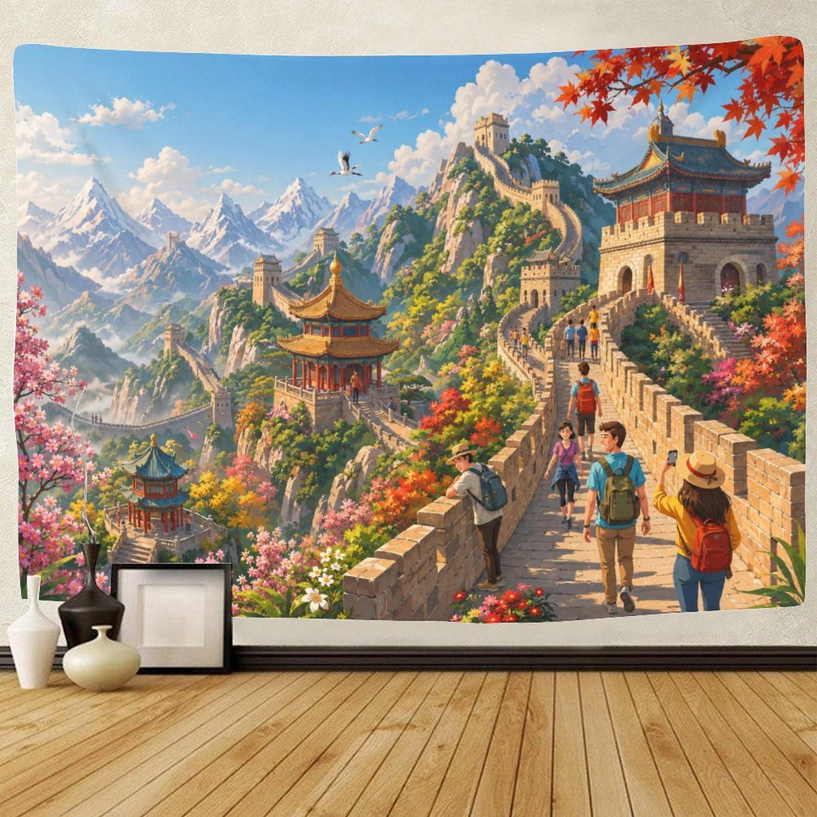 GPMNBCXZK Great Wall of China Theme Wall Tapestry 3D Print Wall Art Decor Tapestries Poster Home Decoration Living Room Dorm 150cmx200cm