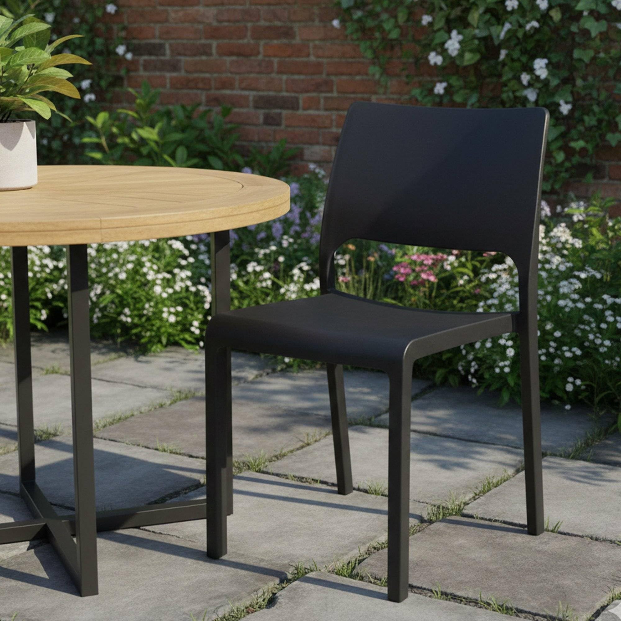 Dmora - Sedia da Esterno Ancona, Seduta da Giardino, Sedia per Tavolo da Pranzo, Poltrona Outdoor, 100% Made in Italy, Cm 46x52h83, Antracite